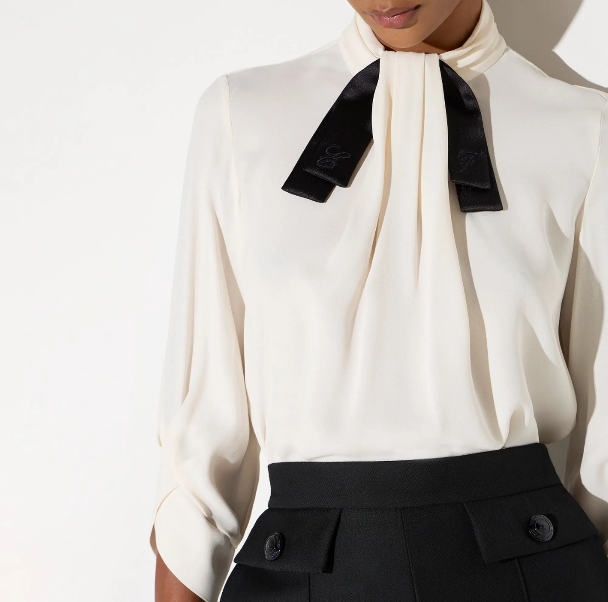 Elisabetta Franchi B'Georgette Blouse With Tie' Butter Ca17866E2 184626