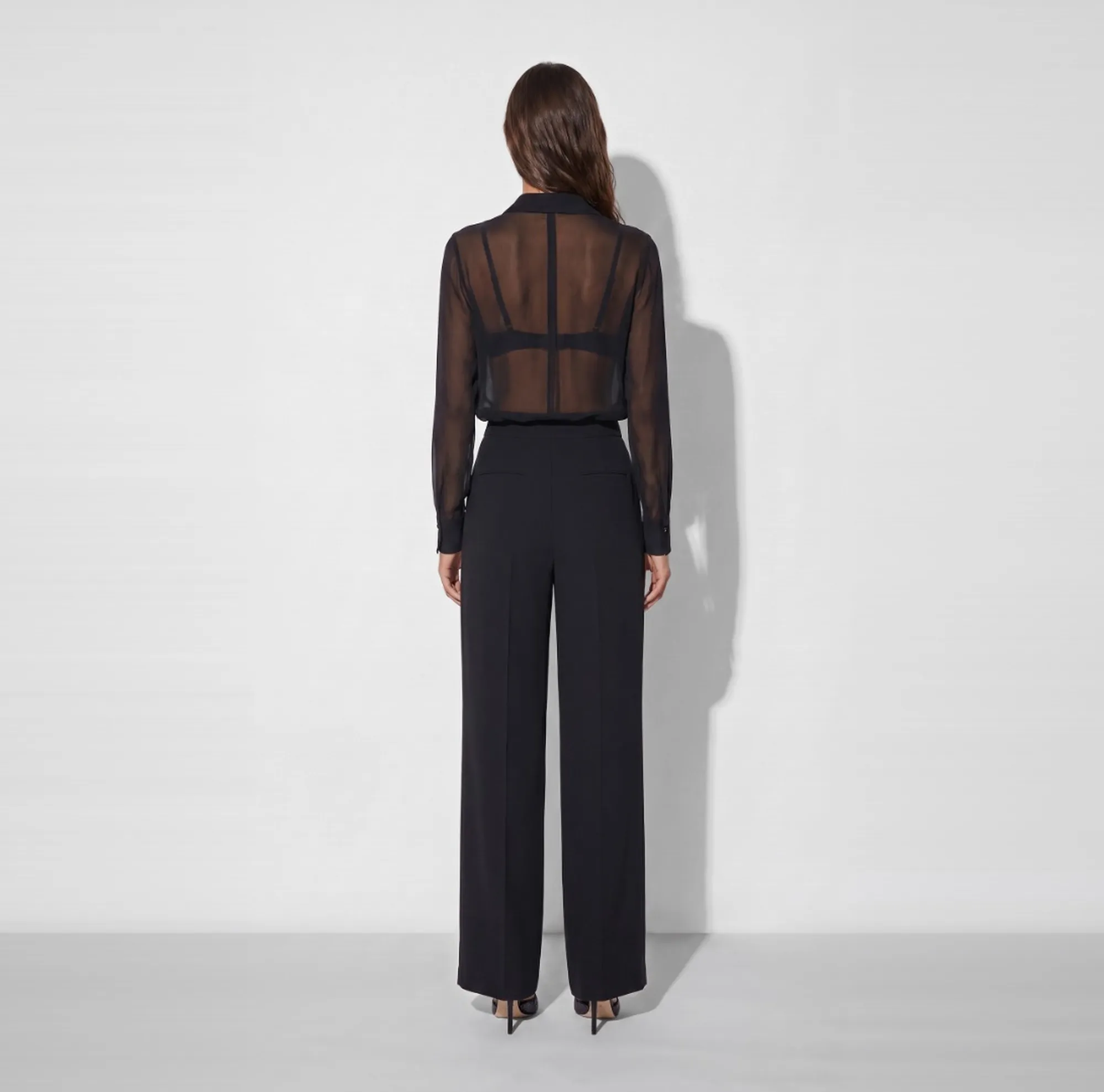 Elisabetta Franchi Body In Georgette Con Catena Gioiello Nero Cb00966E2 184637