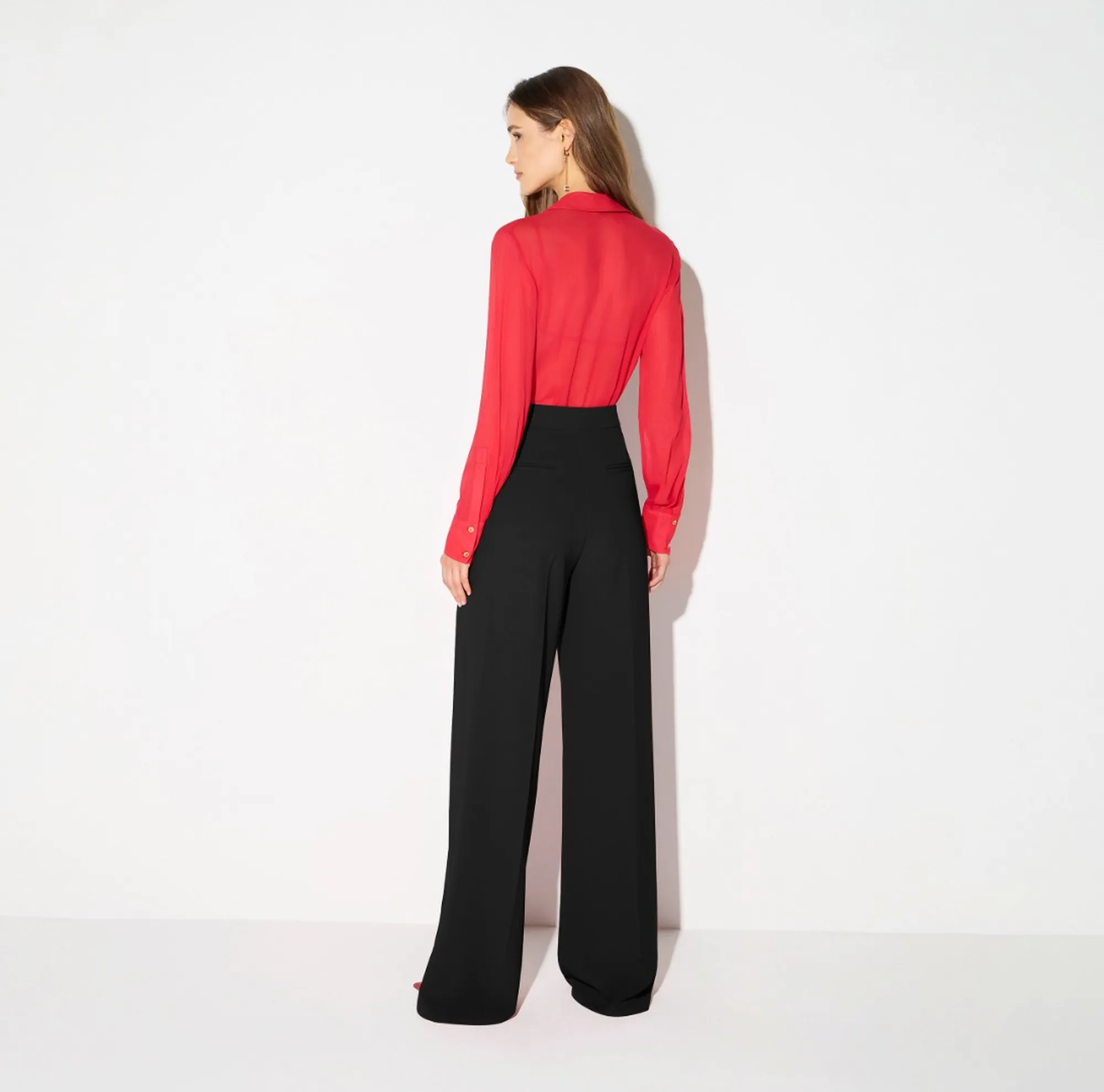 Elisabetta Franchi Body In Georgette Con Catena Gioiello Rosso Cb00966E2 184640