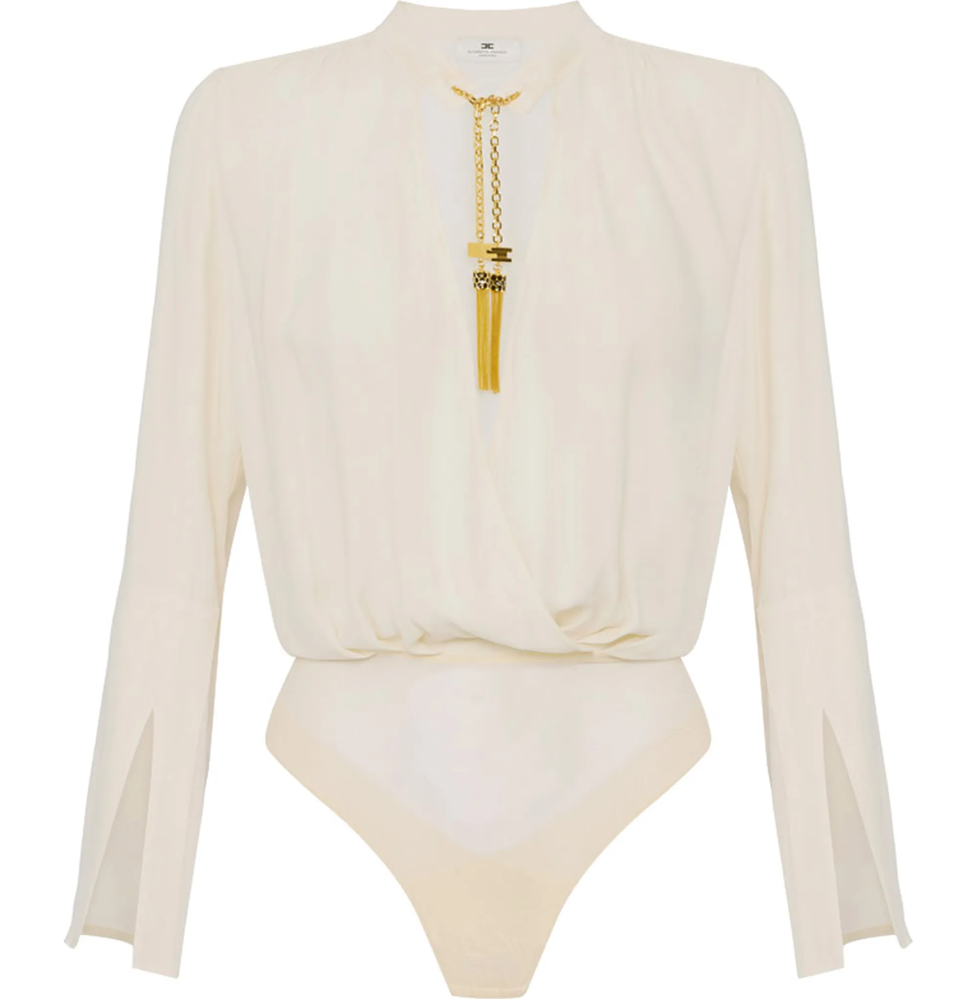 Elisabetta Franchi Body In Georgette Con Dettagli Gioiello Cb00557E2 153697