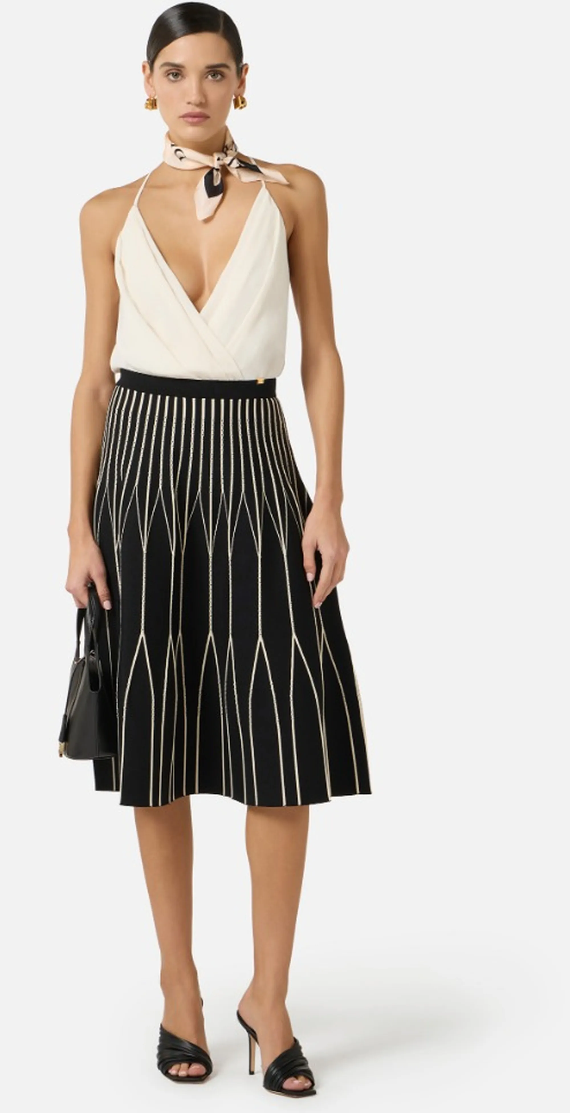 Elisabetta Franchi Body In Georgette Di Viscosa Burro Bo01461E2 171445