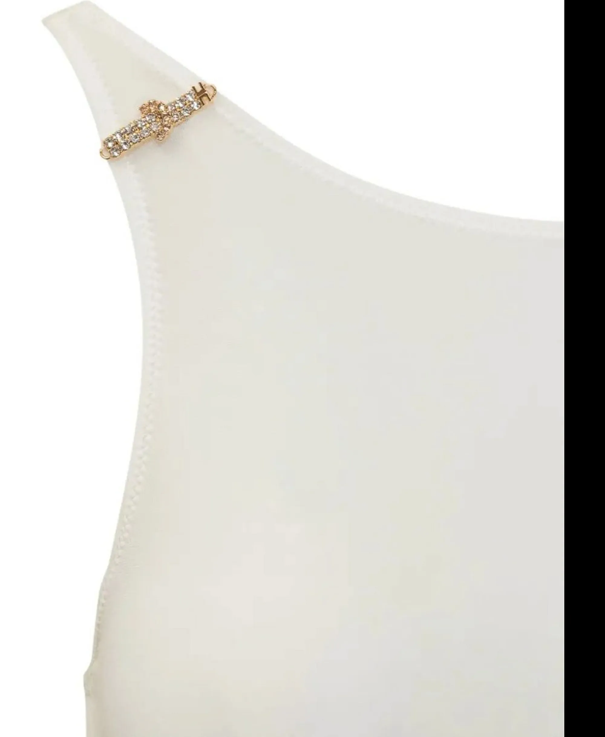 Elisabetta Franchi Body In Jersey Con Dettagli Gioiello Avorio Bo03552E2 152660
