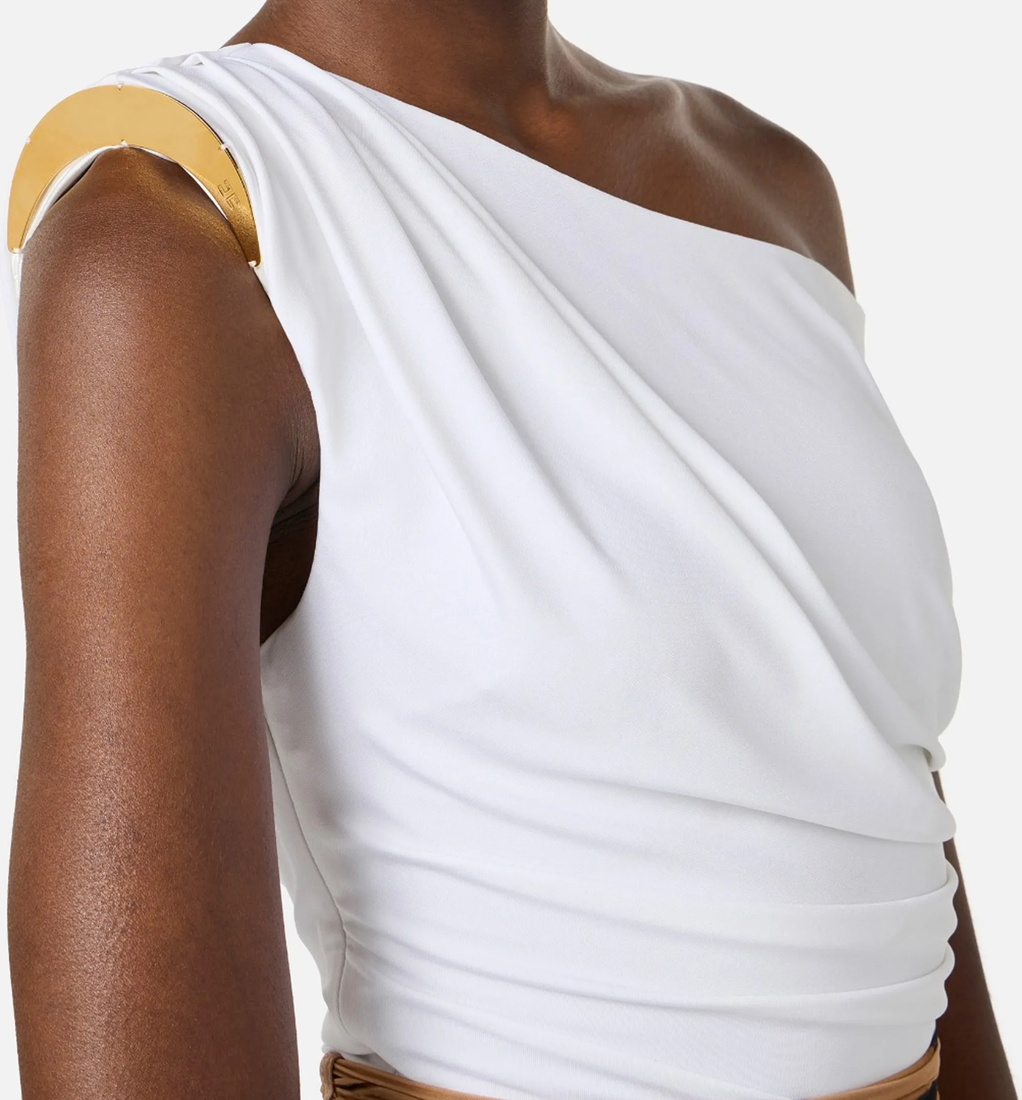 Elisabetta Franchi Body In Jersey Con Spalla Gioiello Avorio Bo01361E2 172354