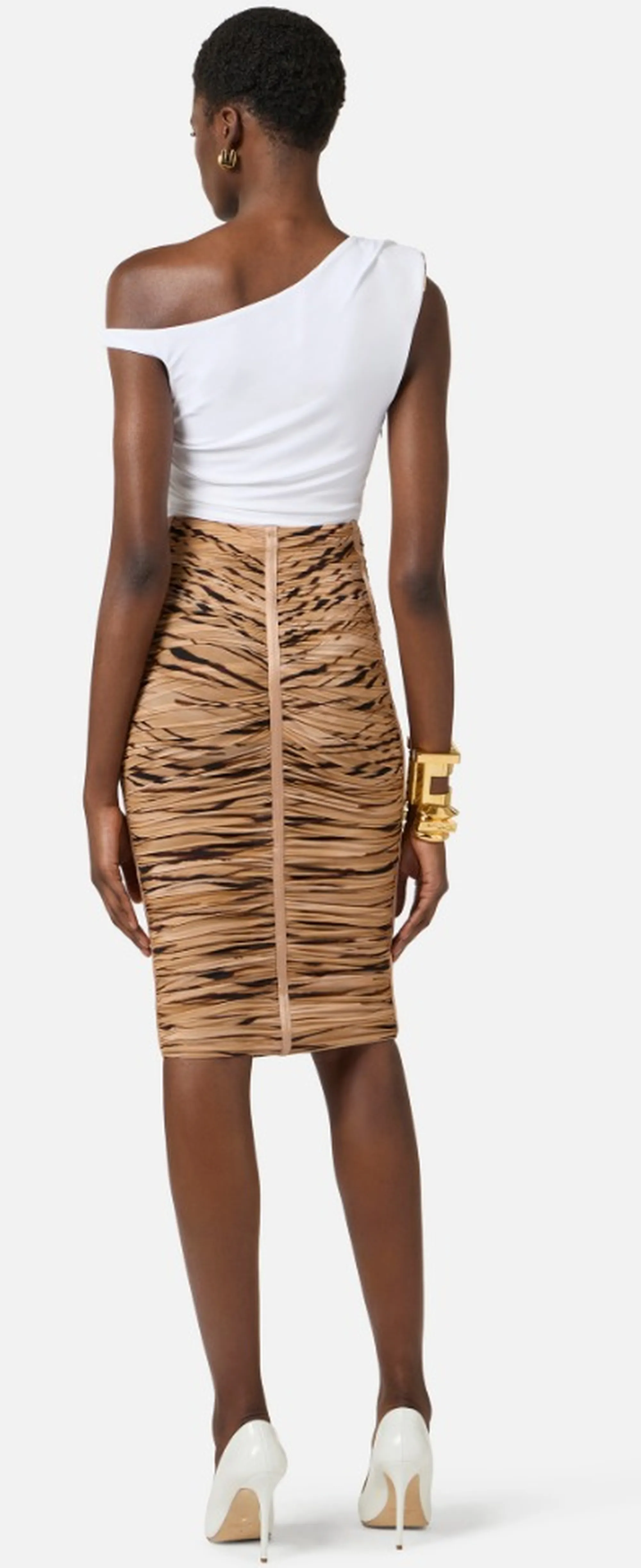 Elisabetta Franchi Body In Jersey Con Spalla Gioiello Avorio Bo01361E2 172355