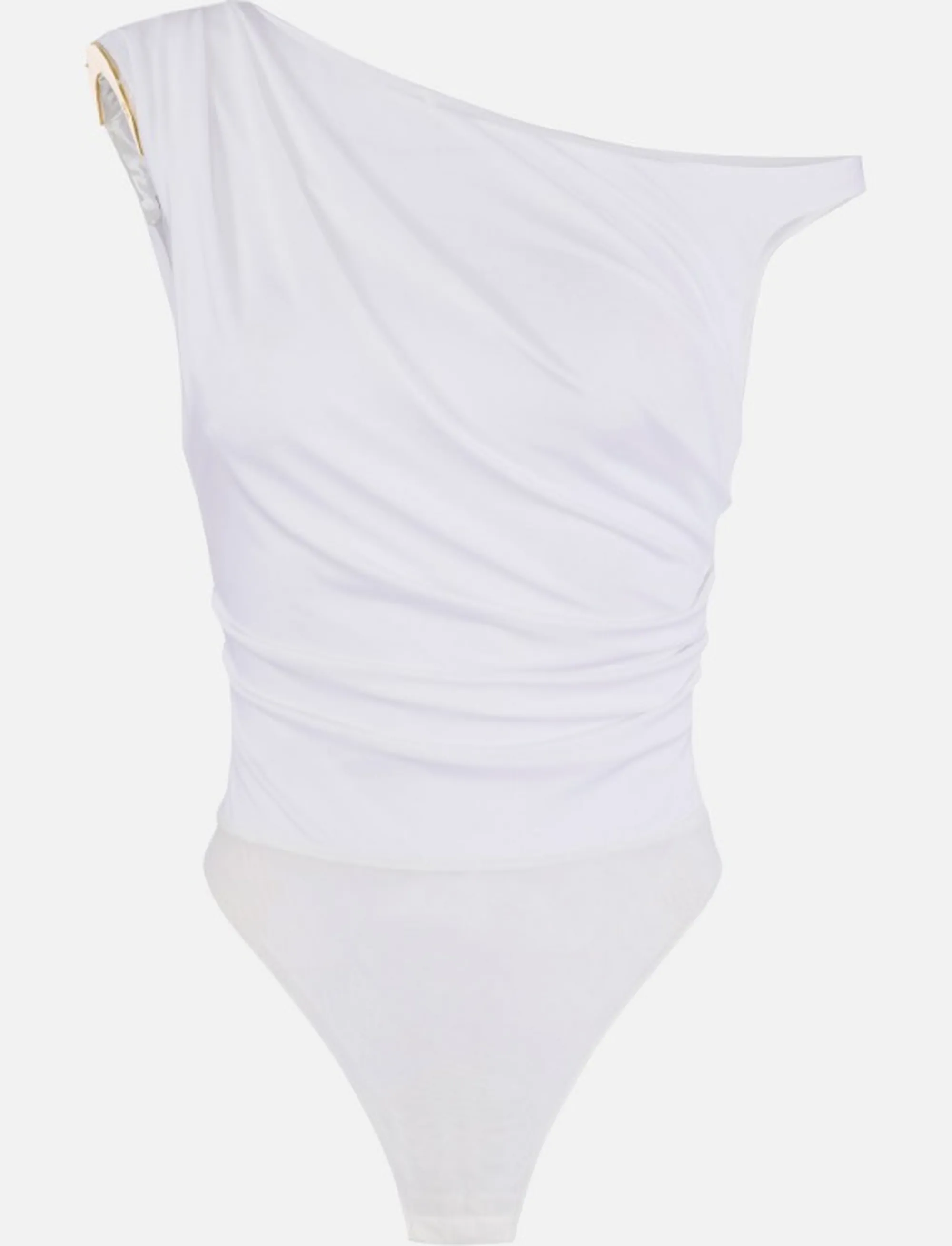 Elisabetta Franchi Body In Jersey Con Spalla Gioiello Avorio Bo01361E2 172356