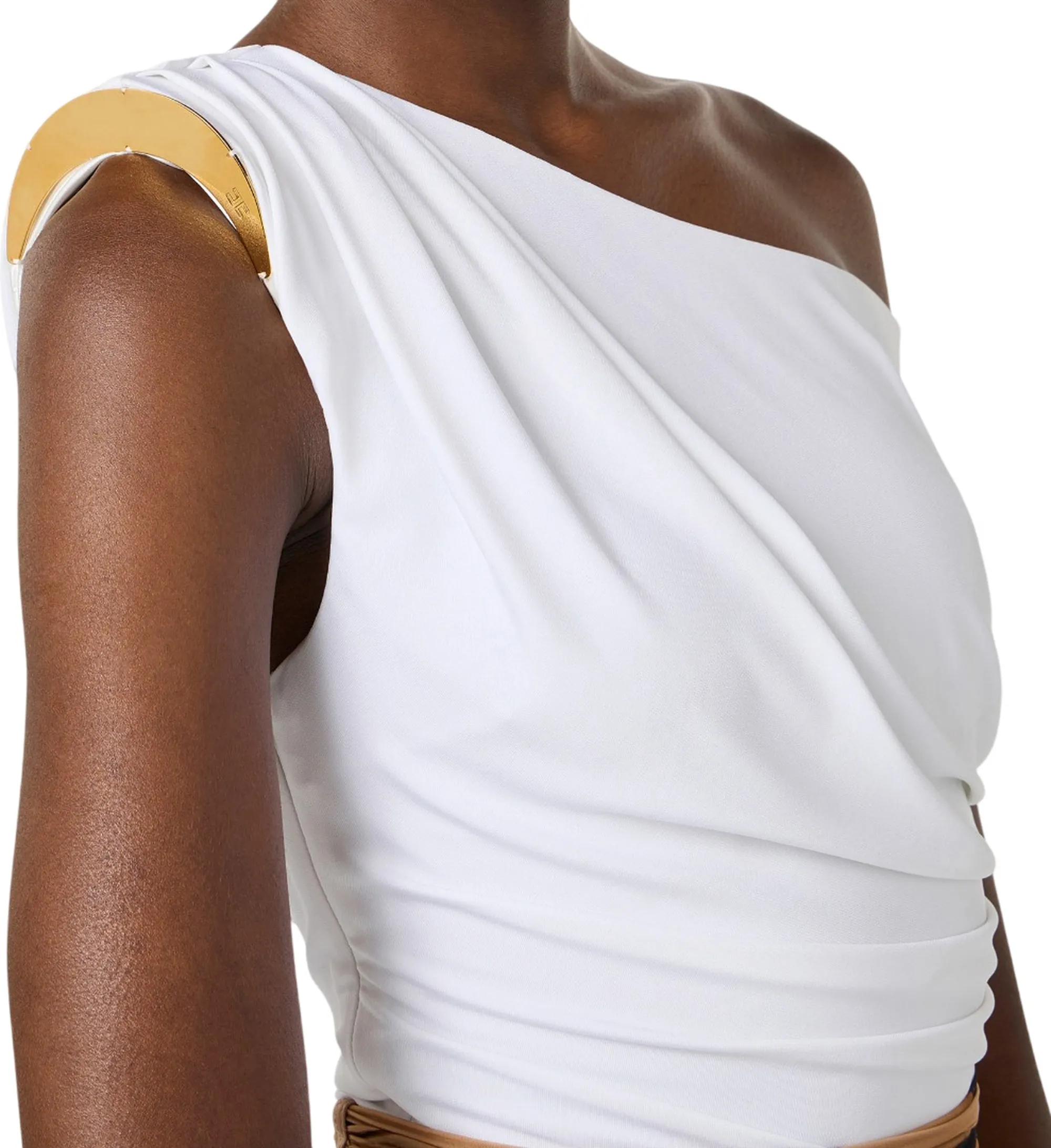 Elisabetta Franchi Body In Jersey Con Spalla Gioiello Avorio Bo01361E2 178425