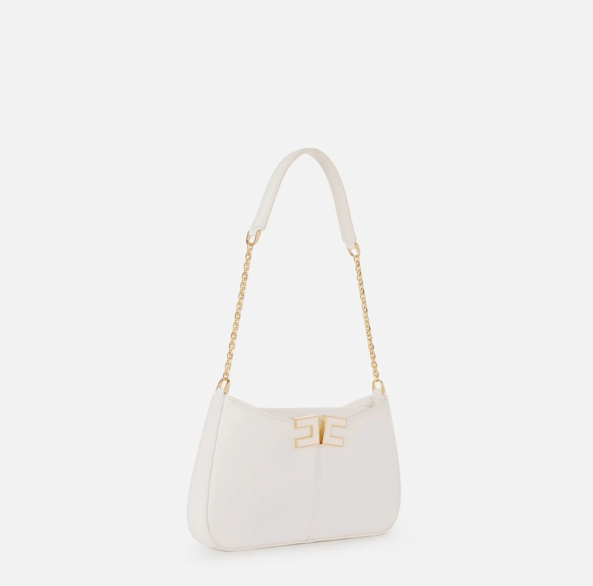 Elisabetta Franchi Borsa A Spalla Con Dettaglio Logo Avorio Bs93A61E2 172168