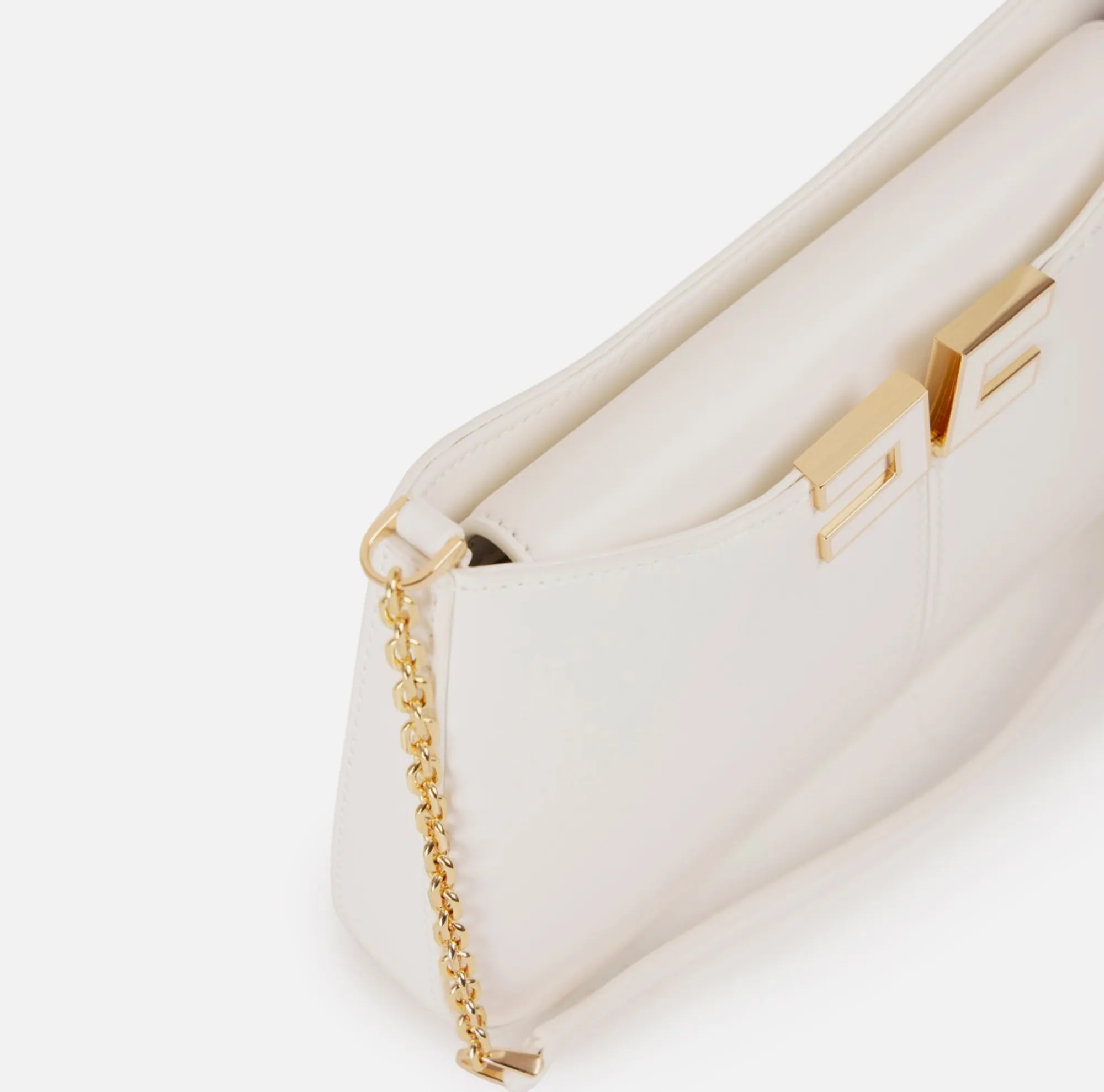 Elisabetta Franchi Borsa A Spalla Con Dettaglio Logo Avorio Bs93A61E2 172174