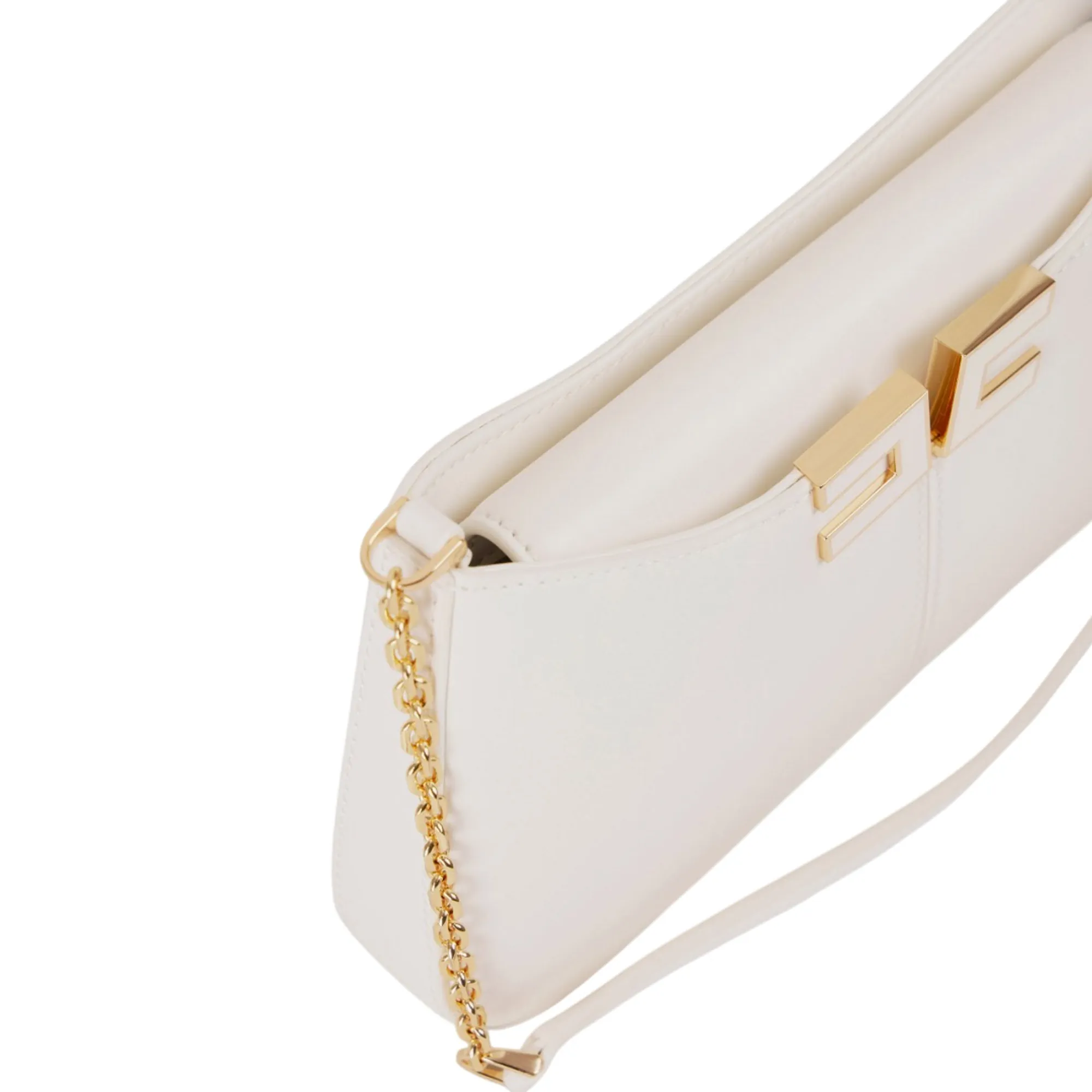 Elisabetta Franchi Borsa A Spalla Con Dettaglio Logo Avorio Bs93A61E2 179839