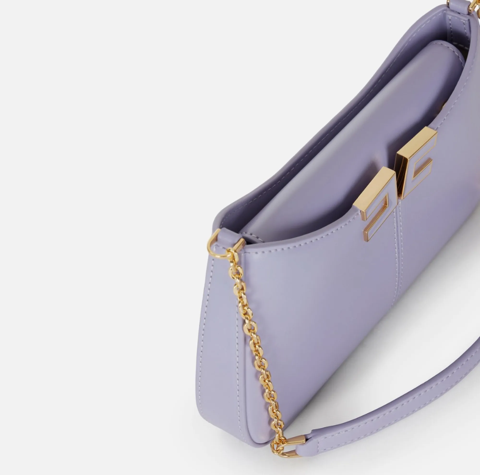 Elisabetta Franchi Borsa A Spalla Con Dettaglio Logo Lilla Bs93A61E2 172180