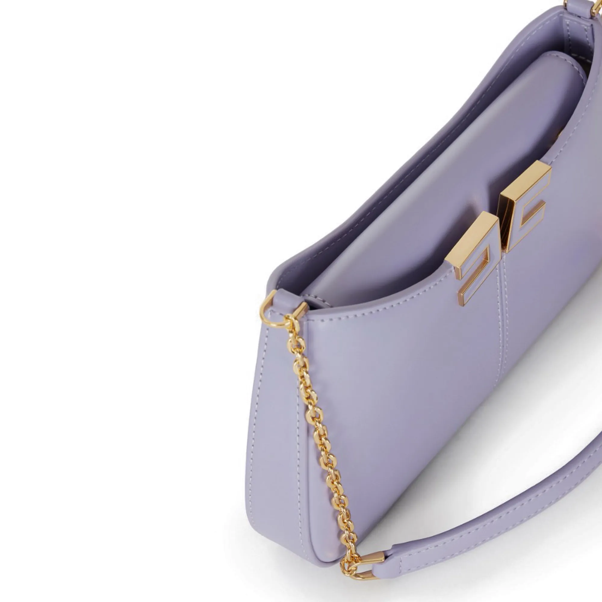 Elisabetta Franchi Borsa A Spalla Con Dettaglio Logo Lilla Bs93A61E2 179834