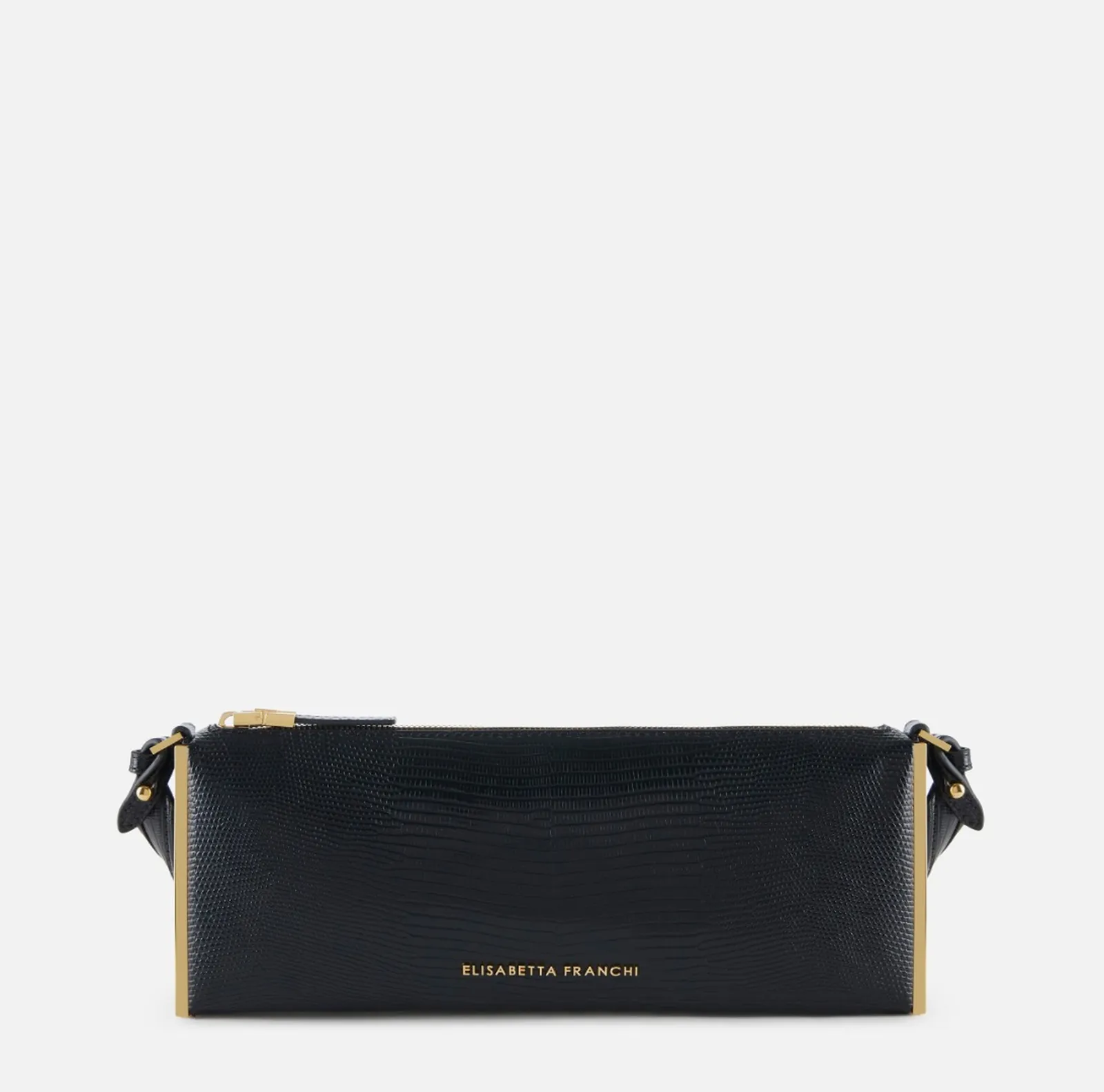 Elisabetta Franchi Borsa A Spalla Con Stampa Lucertola Nero Bs15A66E2 184454
