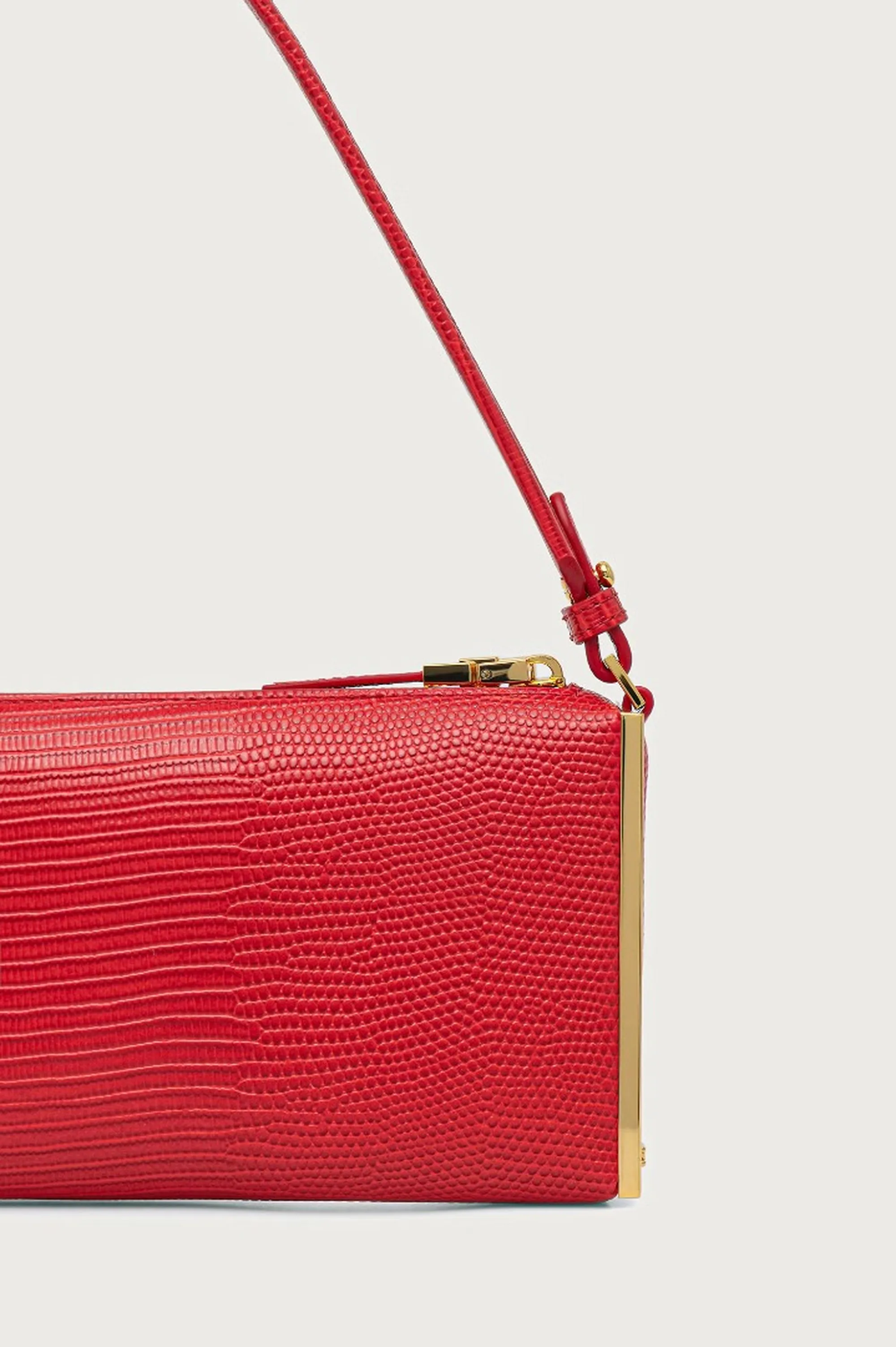 Elisabetta Franchi Borsa A Spalla Con Stampa Lucertola Rosso Bs15A66E2 184461