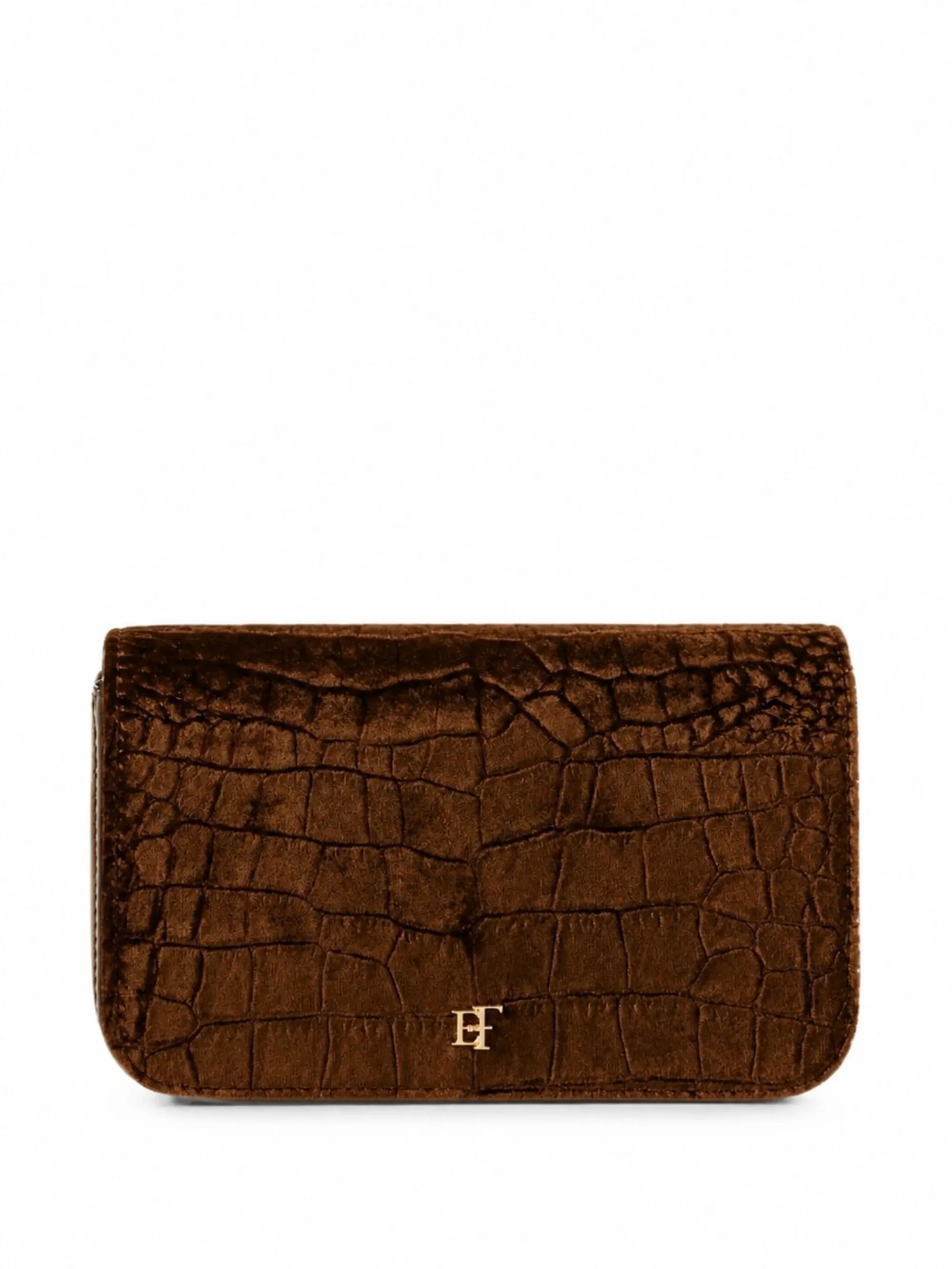 Elisabetta Franchi B'Velvet Shoulder Bag With Crocodile Print' Amber Bs20A67E2 188315