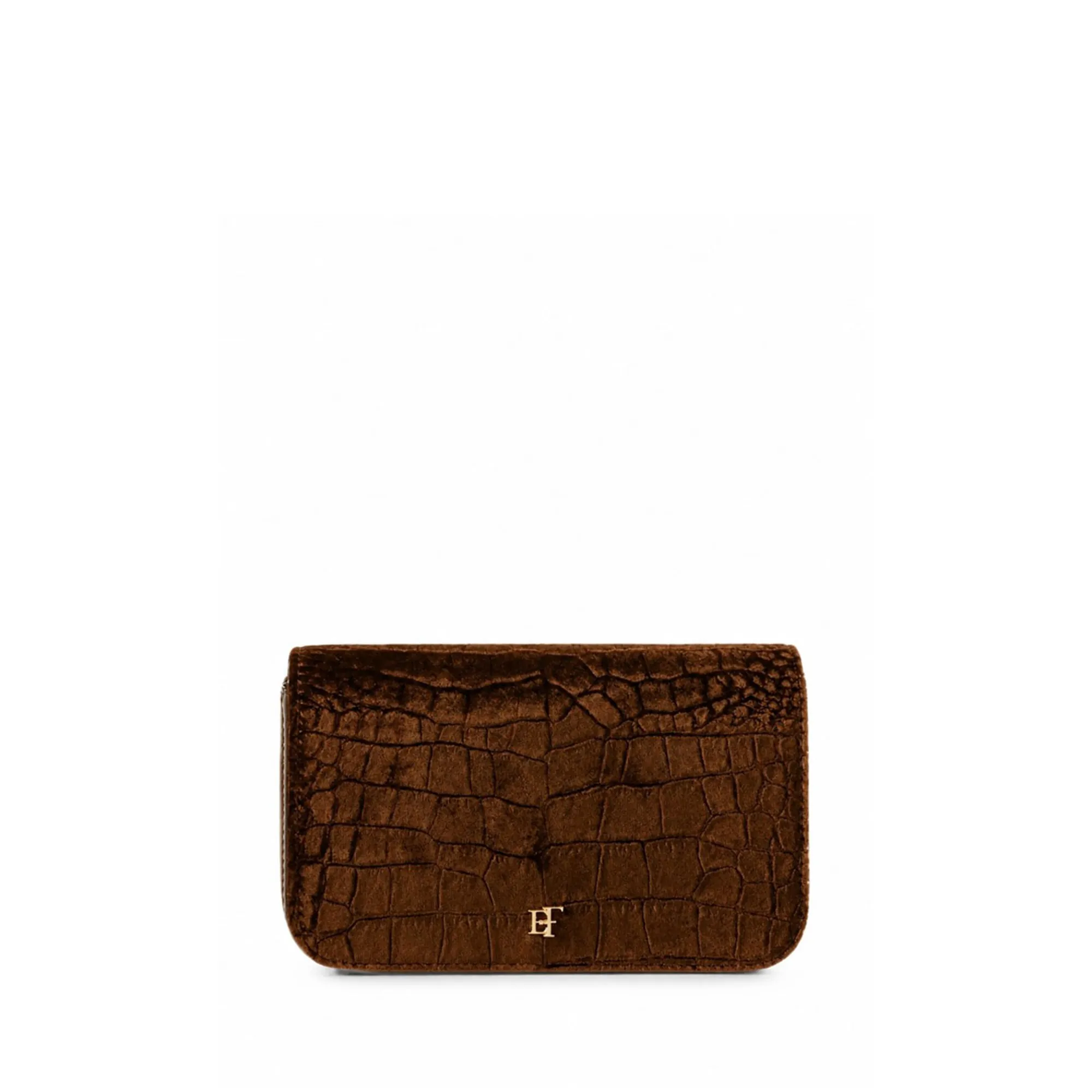 Elisabetta Franchi B'Velvet Shoulder Bag With Crocodile Print' Amber Bs20A67E2 189649