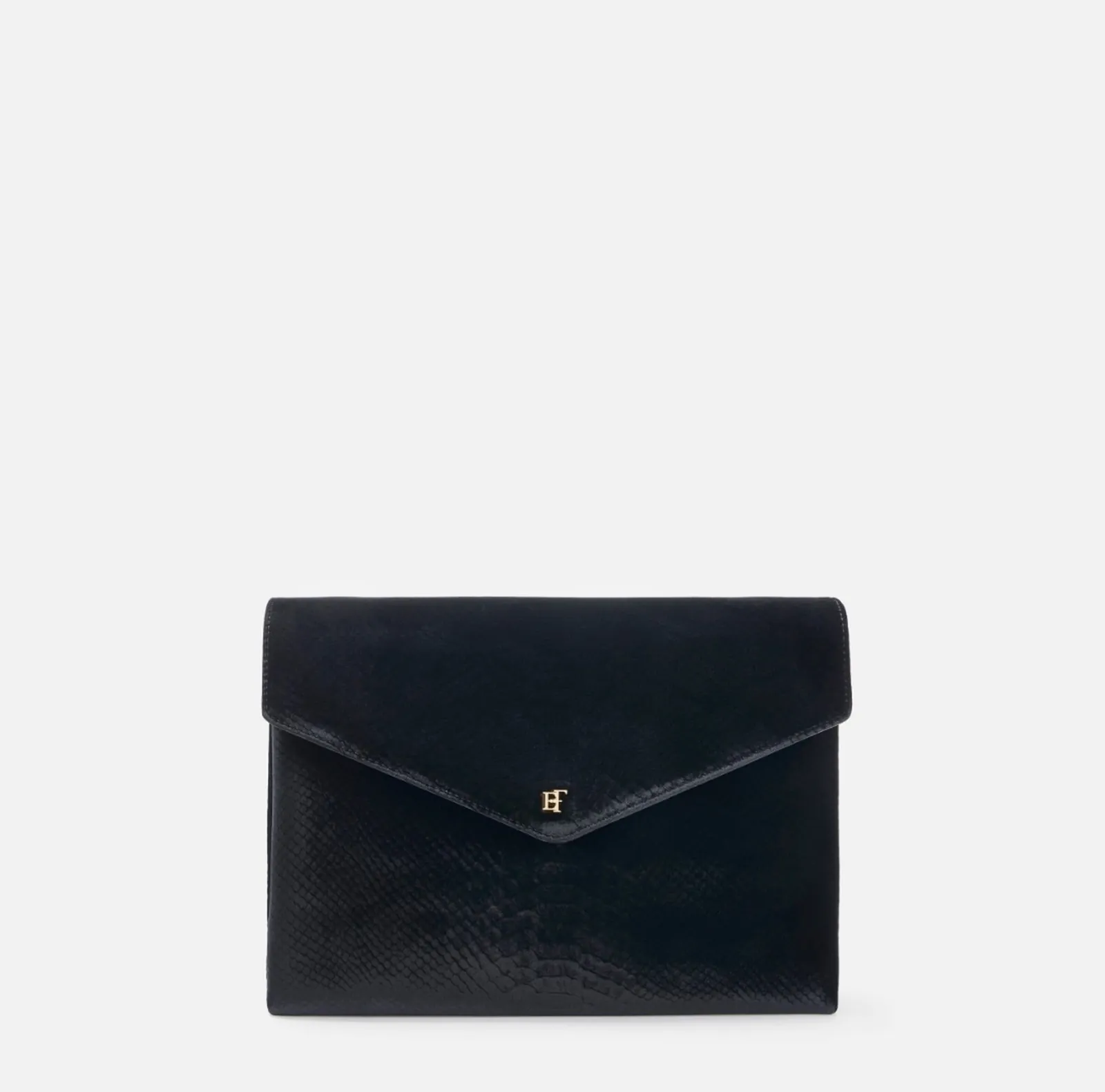 Elisabetta Franchi Borsa A Spalla In Velluto Con Stampa Coccodrillo Nero Bs26A67E2 188318
