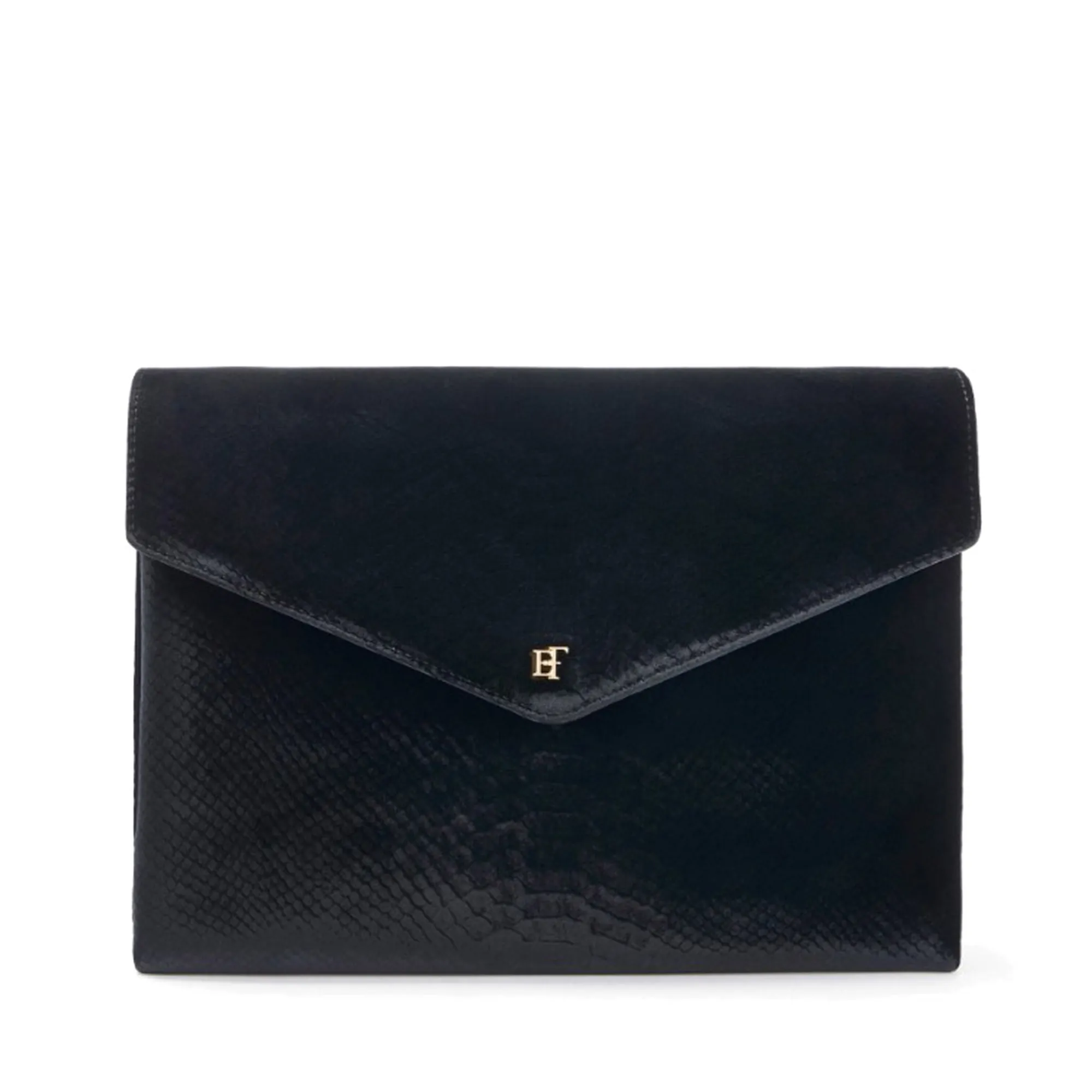 Elisabetta Franchi Borsa A Spalla In Velluto Con Stampa Coccodrillo Nero Bs26A67E2 189641