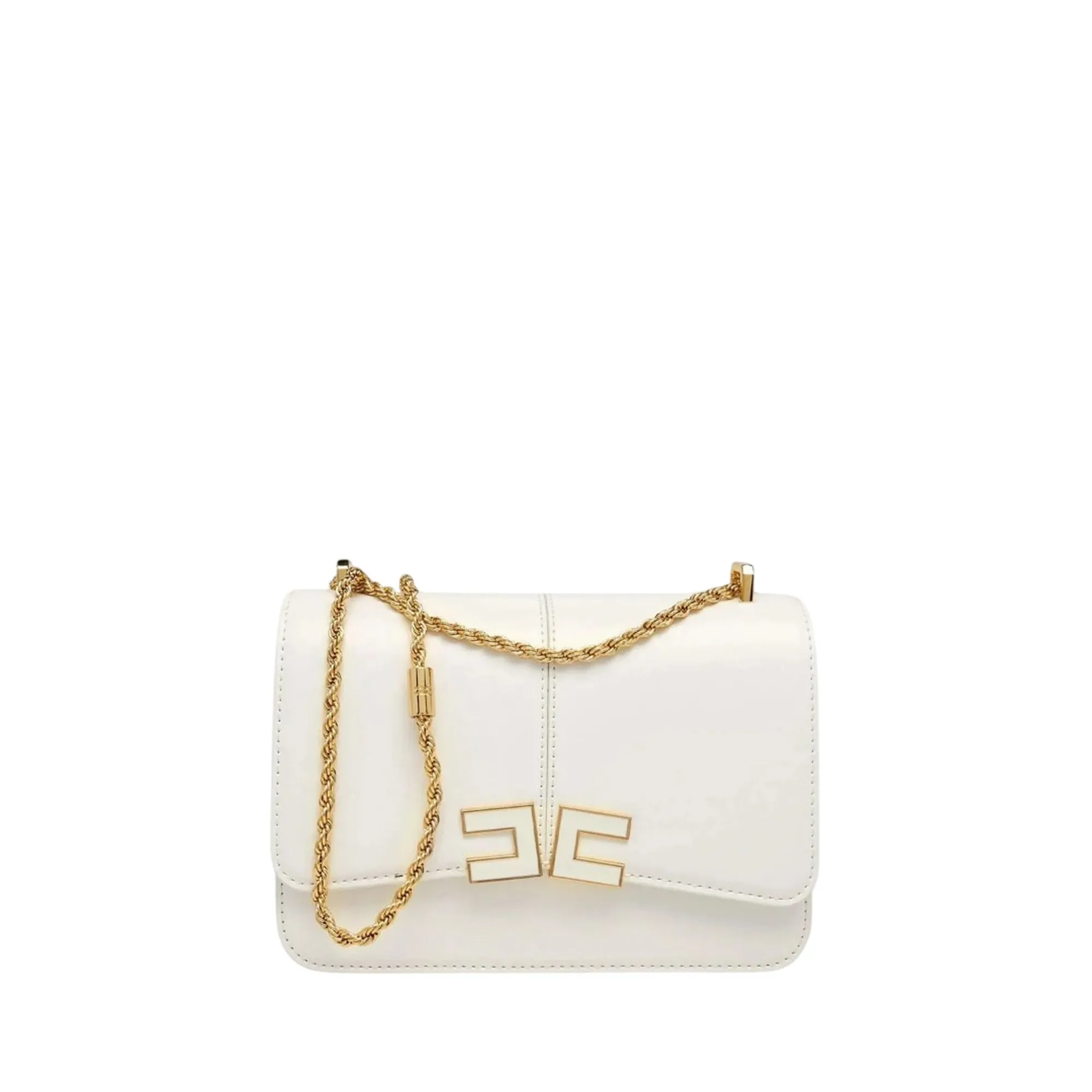 Elisabetta Franchi Borsa A Tracolla Con Dettaglio Logo Avorio Bs91A61E2 179853