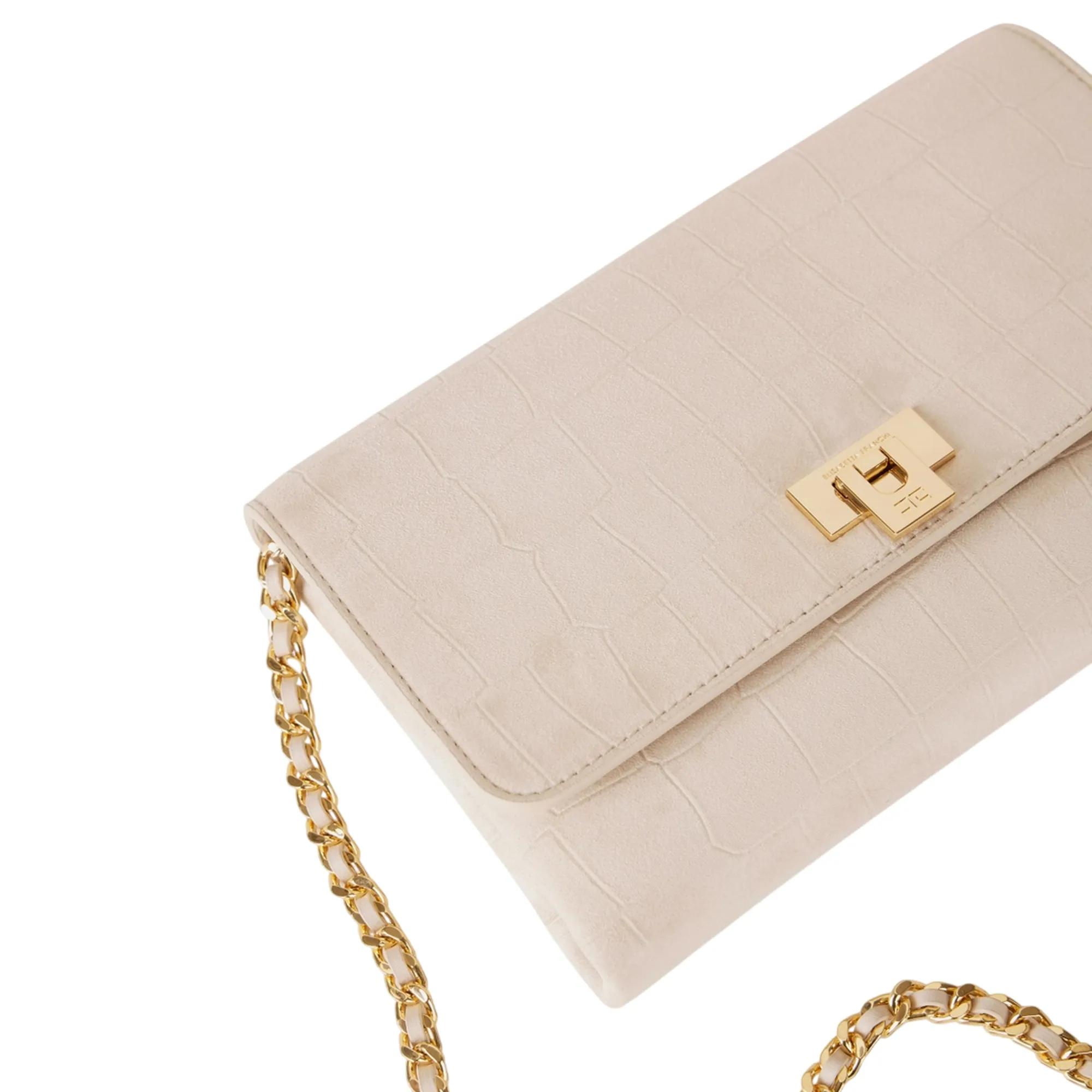 Elisabetta Franchi Borsa A Tracolla In Suede Vaniglia Bs64A61E2 183598