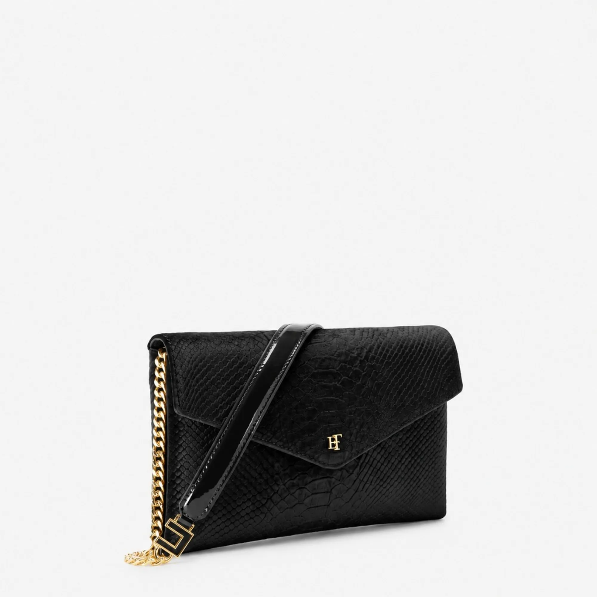 Elisabetta Franchi B'Medium Crocodile Print Velvet Shoulder Bag' Black Bs27A67E2 188329