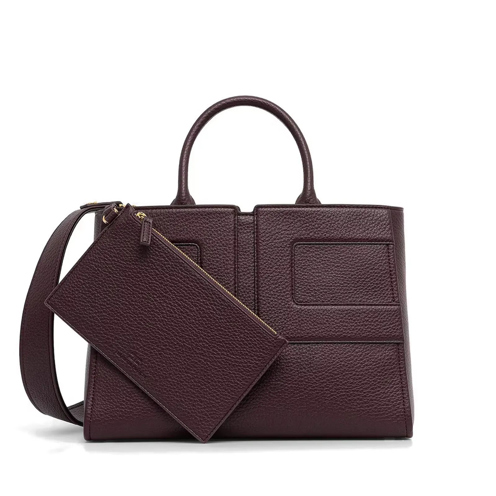 Elisabetta Franchi Borsa Con Logo In Rilievo Merlot Bs34A56E2 153862