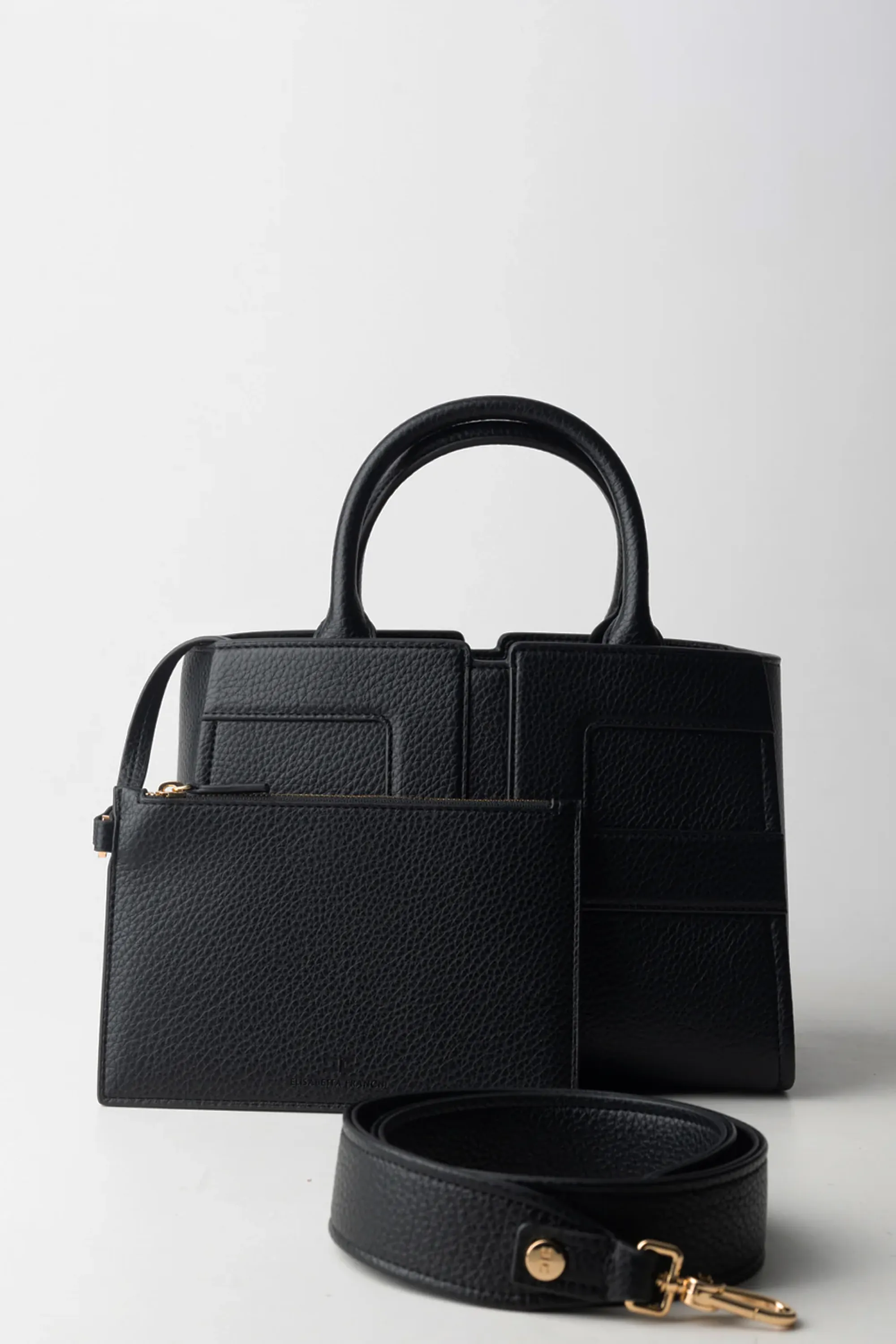 Elisabetta Franchi B'Bag With Maxi Logo And Internal Pouch' Black Bs35A56E2 153230