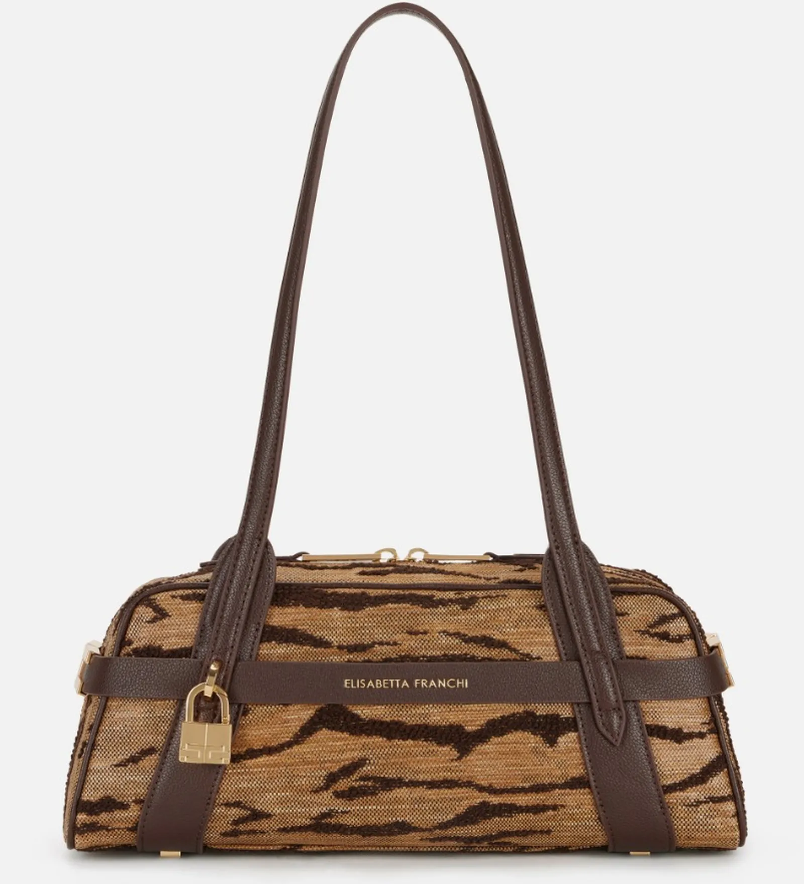 Elisabetta Franchi Borsa Con Stampa Tigre Cammello Bs11A62E2 171376