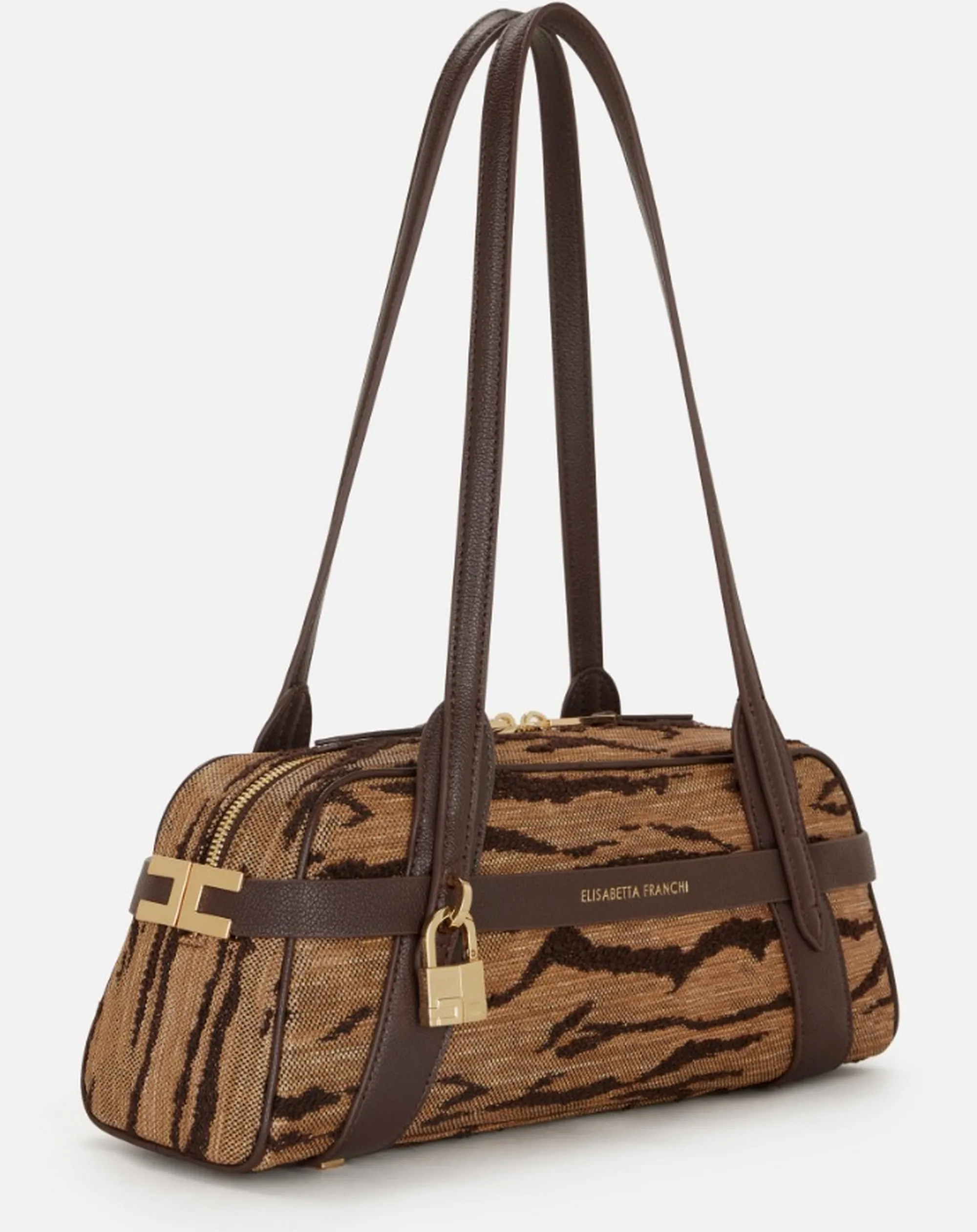 Elisabetta Franchi B'Tiger Print Bag' Camel Bs11A62E2 171379