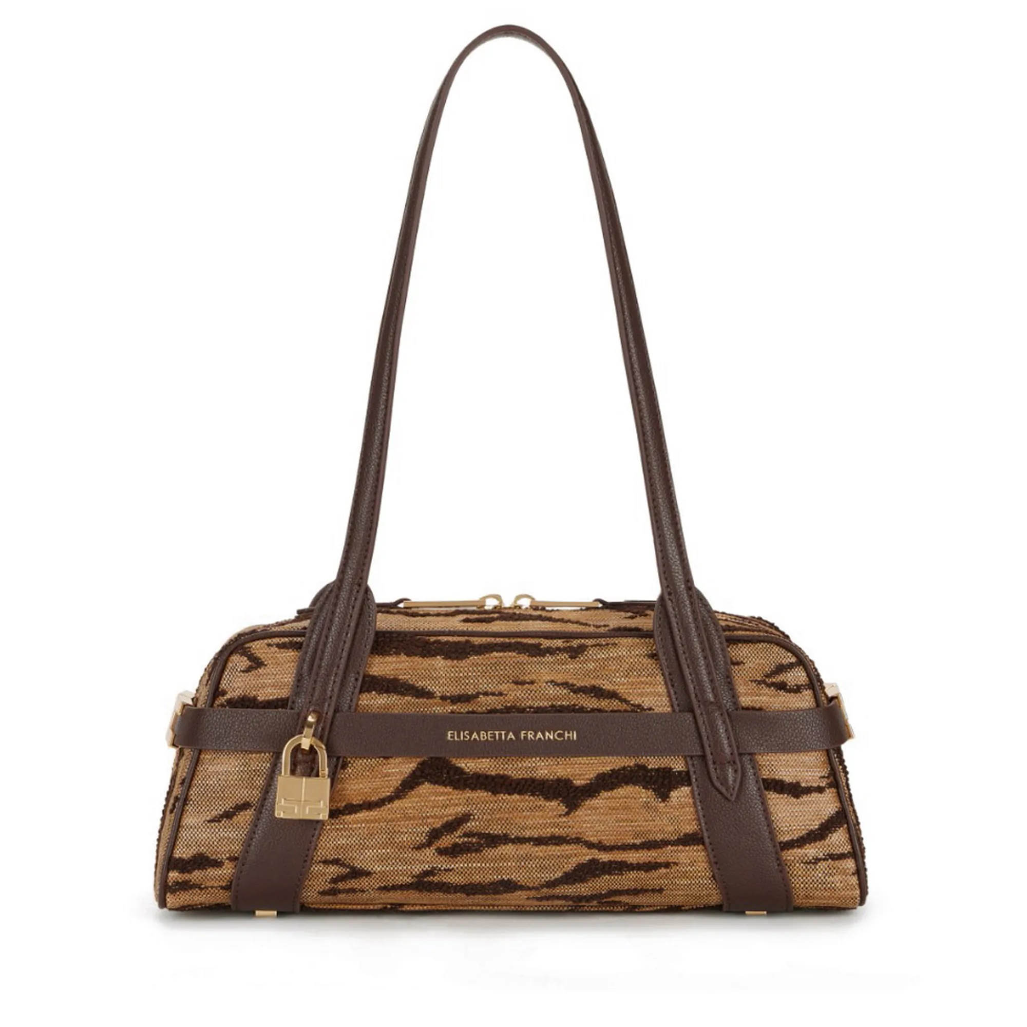 Elisabetta Franchi B'Tiger Print Bag' Camel Bs11A62E2 181463