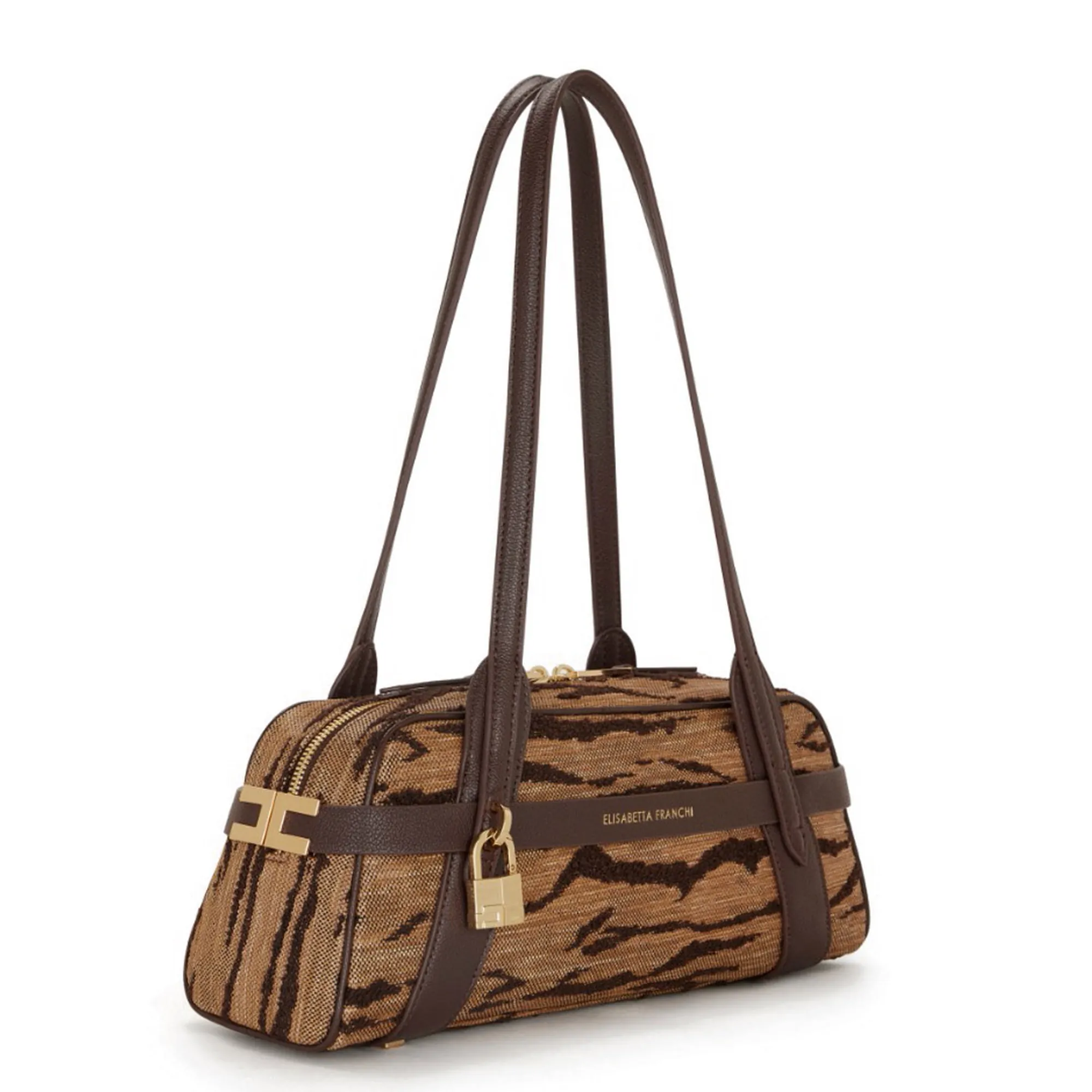 Elisabetta Franchi B'Tiger Print Bag' Camel Bs11A62E2 181465