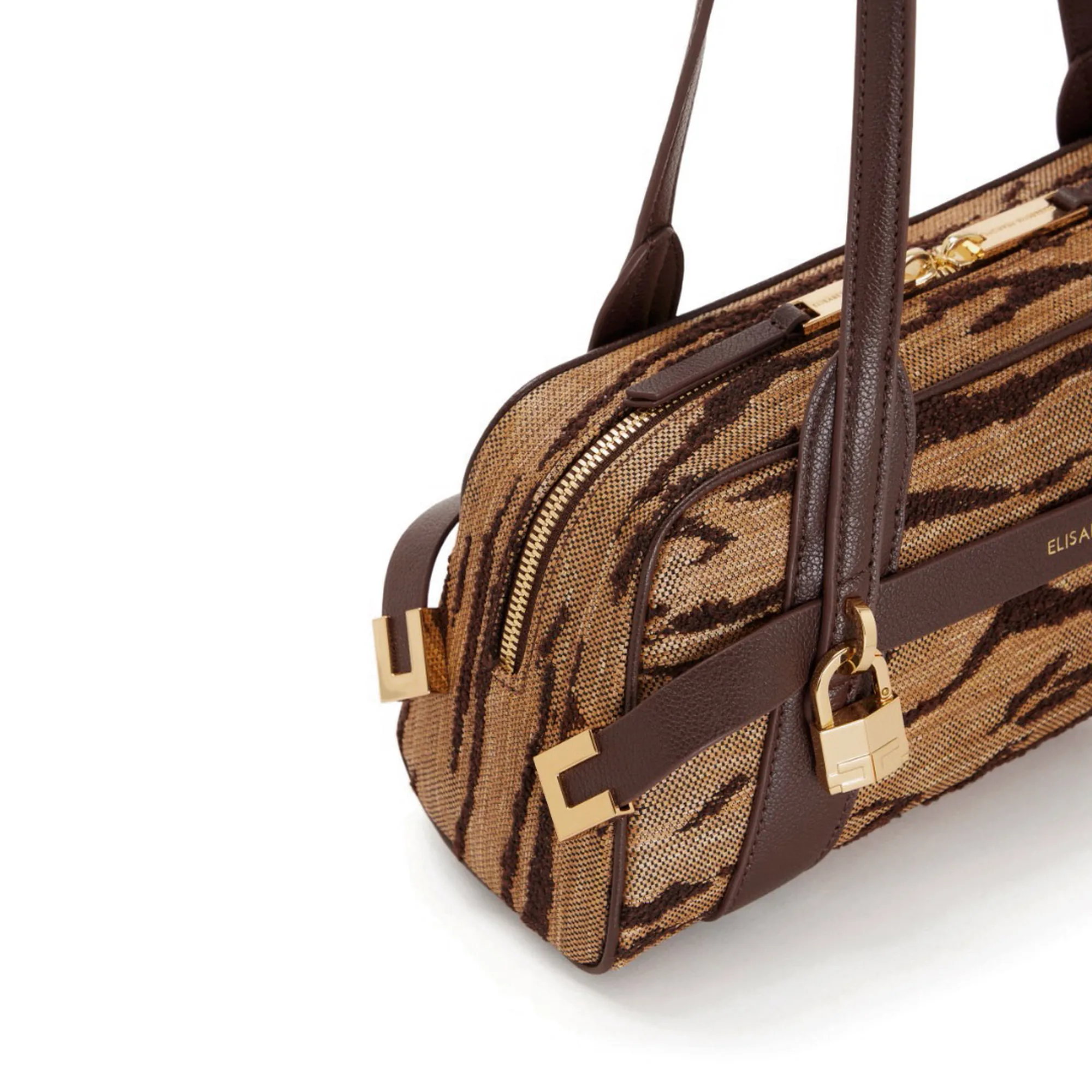 Elisabetta Franchi B'Tiger Print Bag' Camel Bs11A62E2 181467