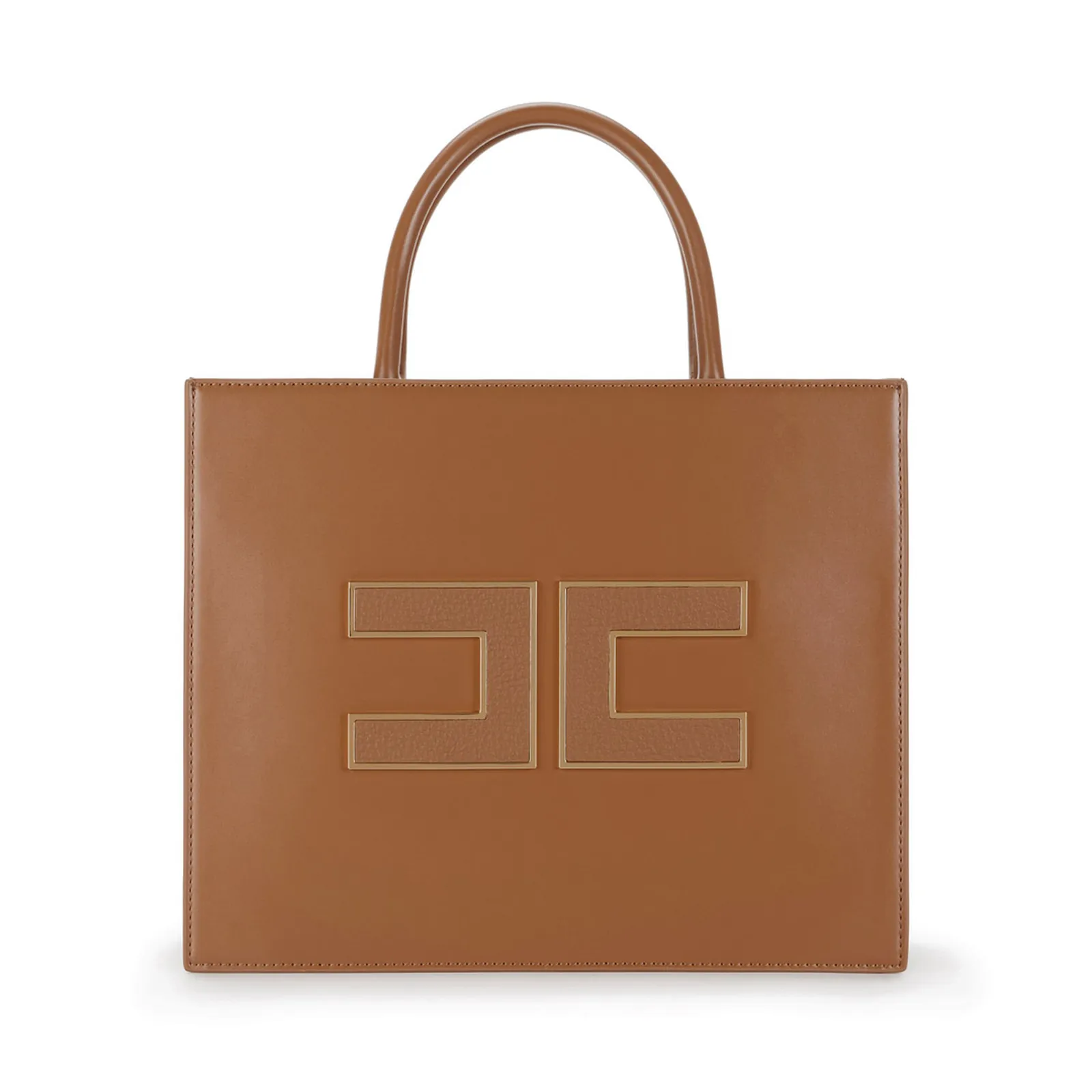 Elisabetta Franchi Borsa Grande Con Logo Brown Sugar Bs32A56E2 153907