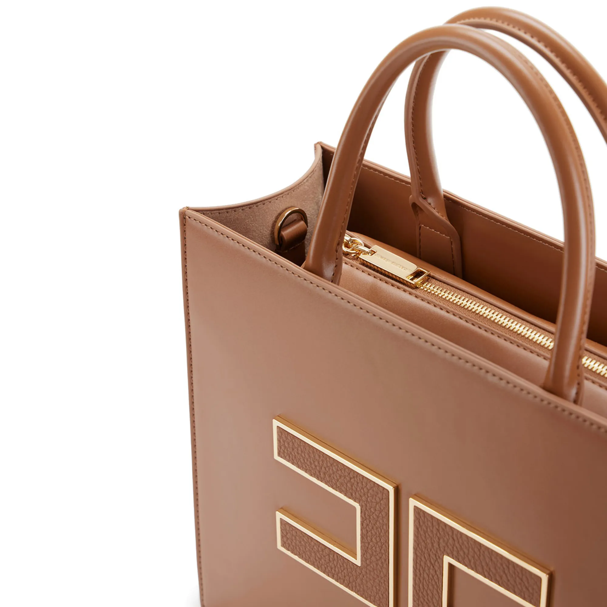 Elisabetta Franchi B'Large Bag With Logo' Brown Sugar Bs32A56E2 153914