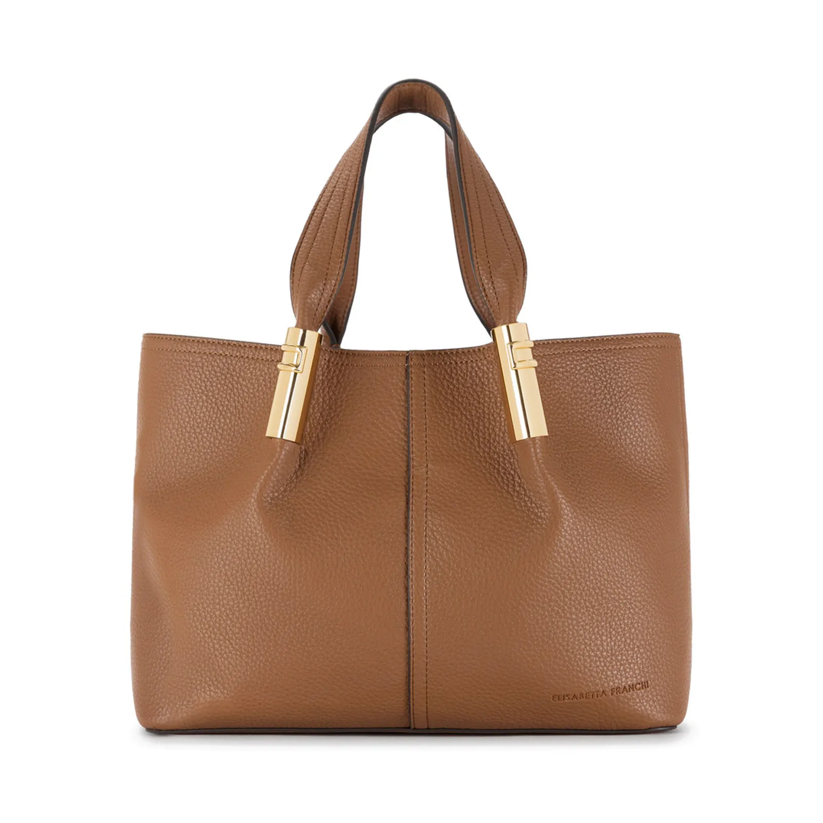Elisabetta Franchi Borsa Media Con Dettagli Logo Brown Sugar Bs42A56E2 153817
