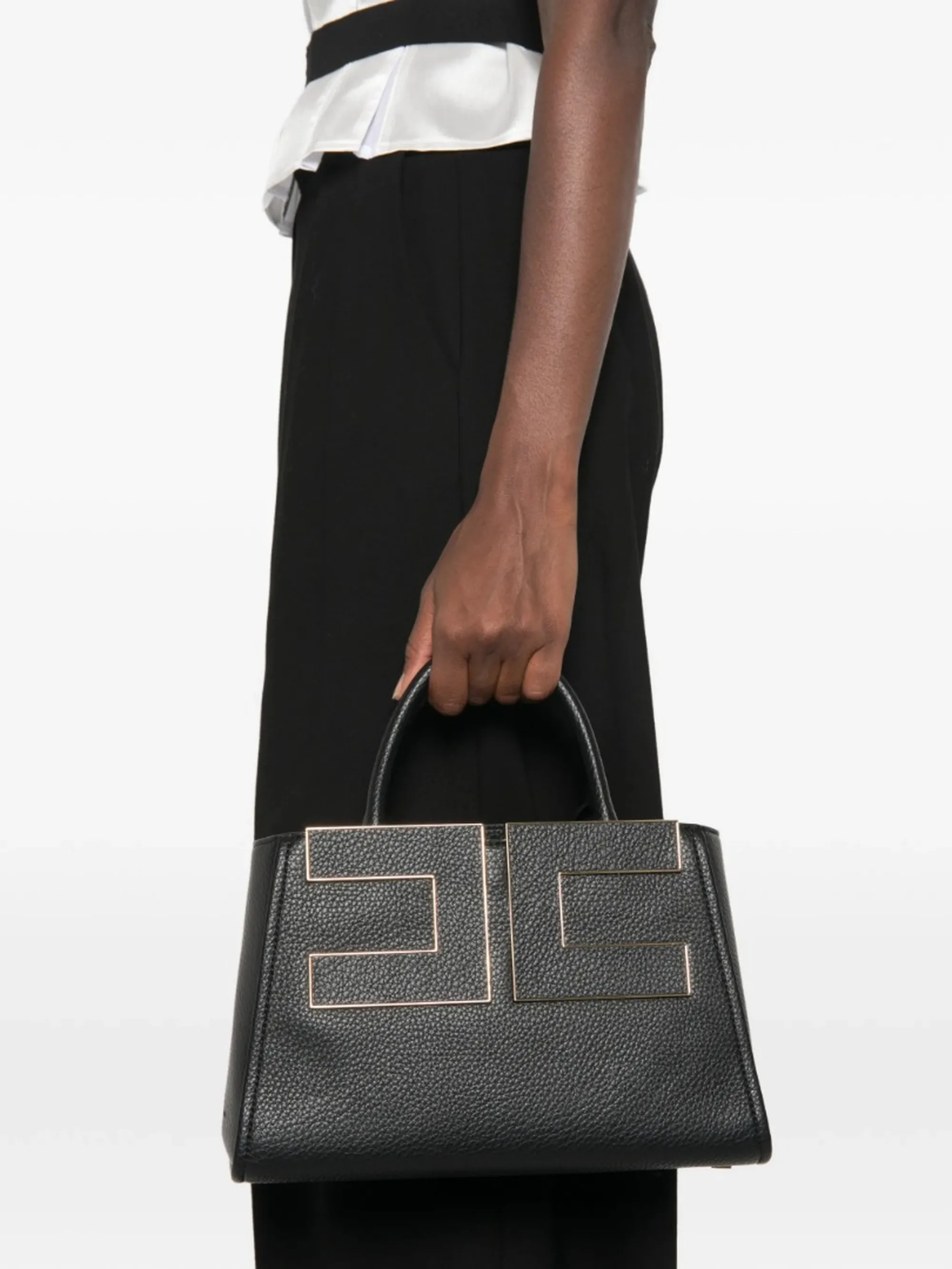 Elisabetta Franchi Borsa Tote Con Logo Nero Bs06A66E2 184444