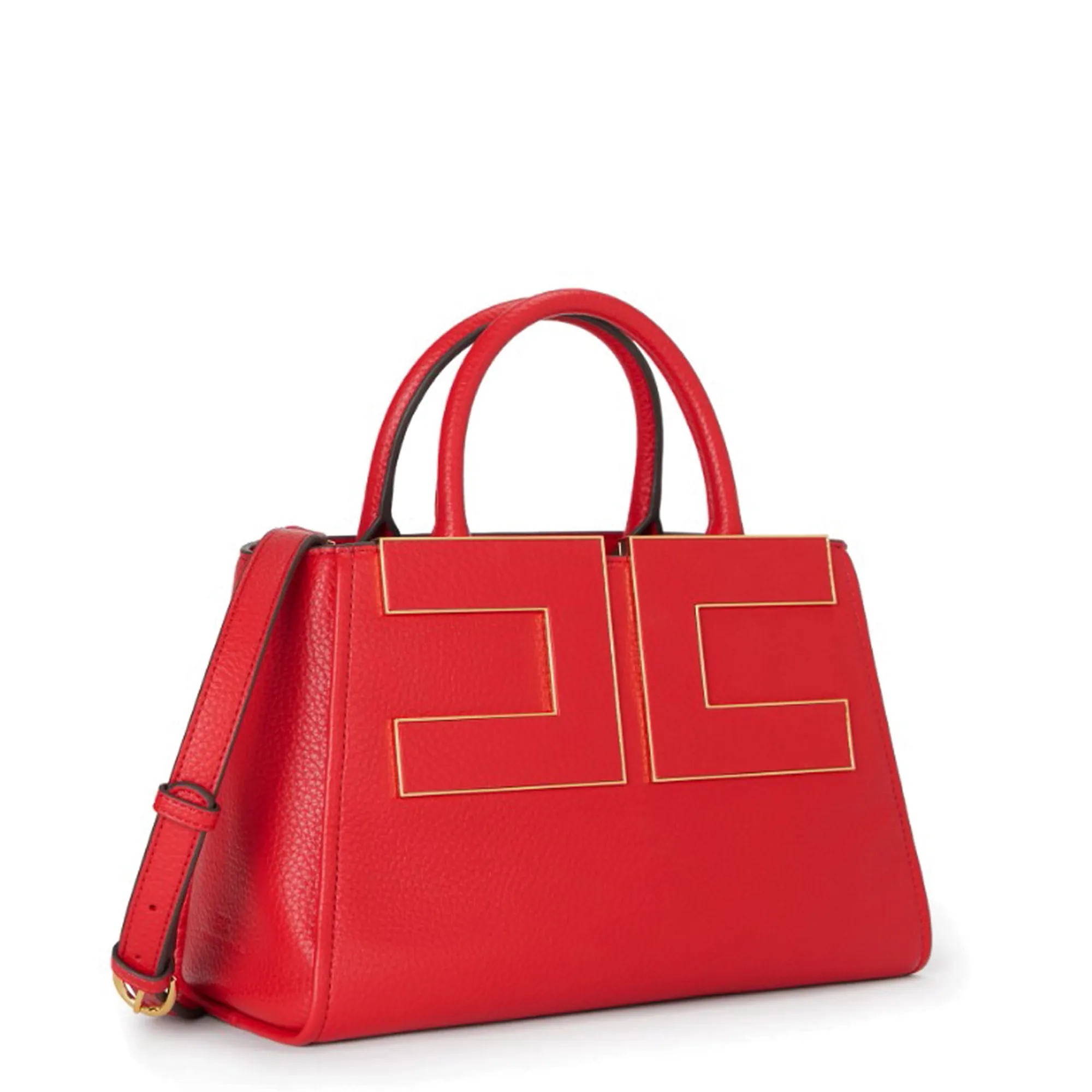 Elisabetta Franchi Borsa Tote Con Logo Media Rosso Bs06A66E2 184845