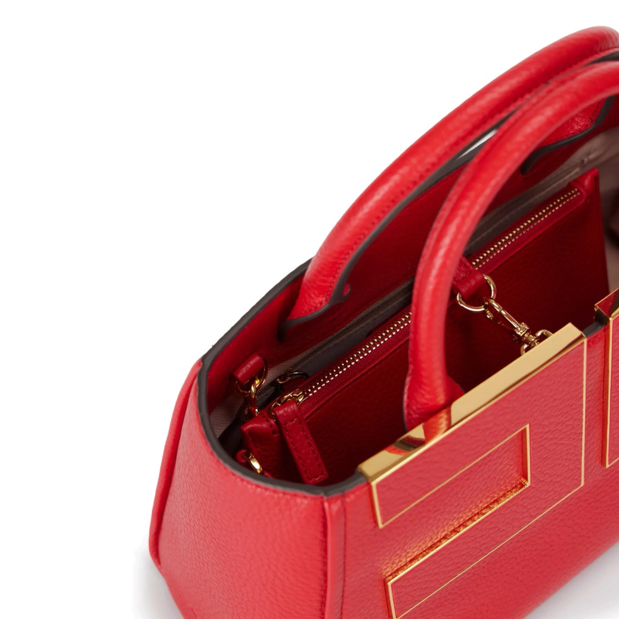 Elisabetta Franchi Borsa Tote Con Logo Media Rosso Bs06A66E2 184847