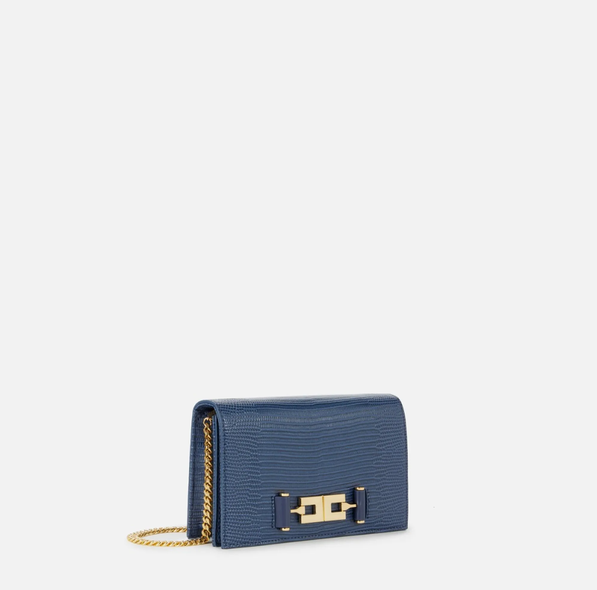 Elisabetta Franchi Borsa Tracolla Con Catena Groumette Blu Bs08A66E2 184448