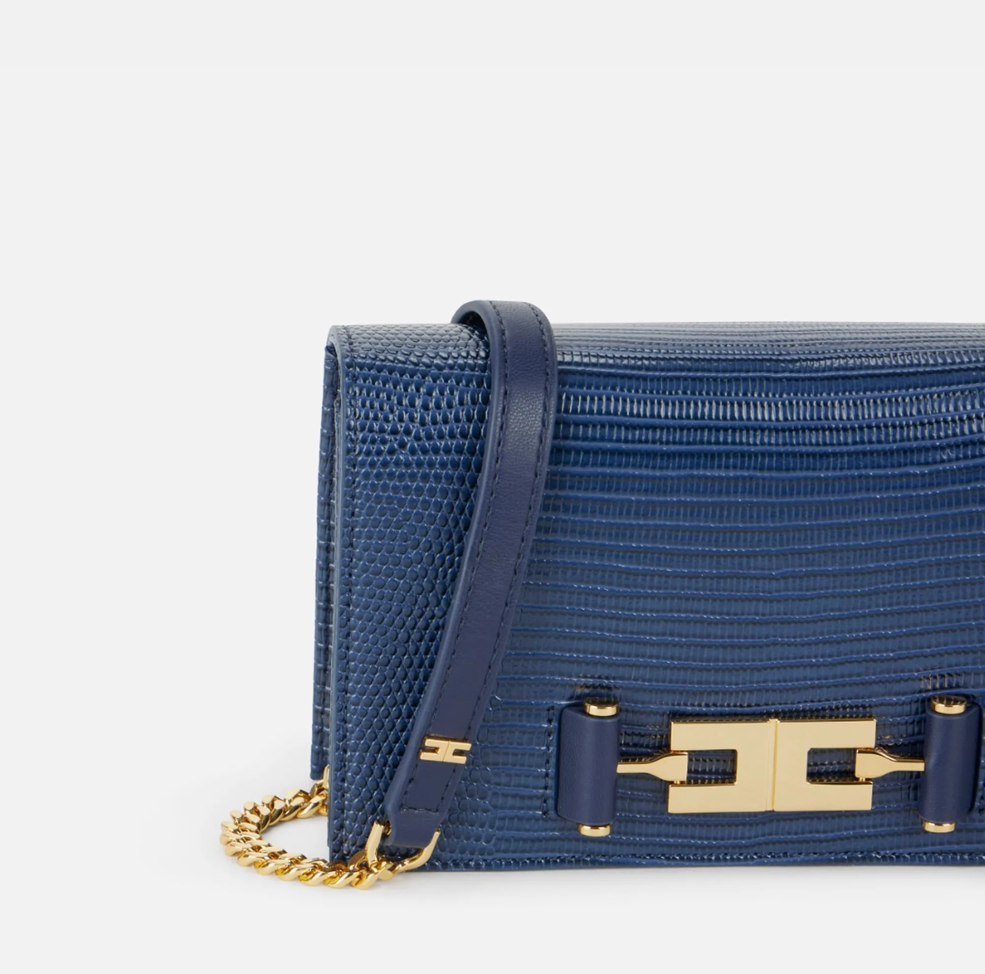 Elisabetta Franchi Borsa Tracolla Con Catena Groumette Blu Bs08A66E2 184450
