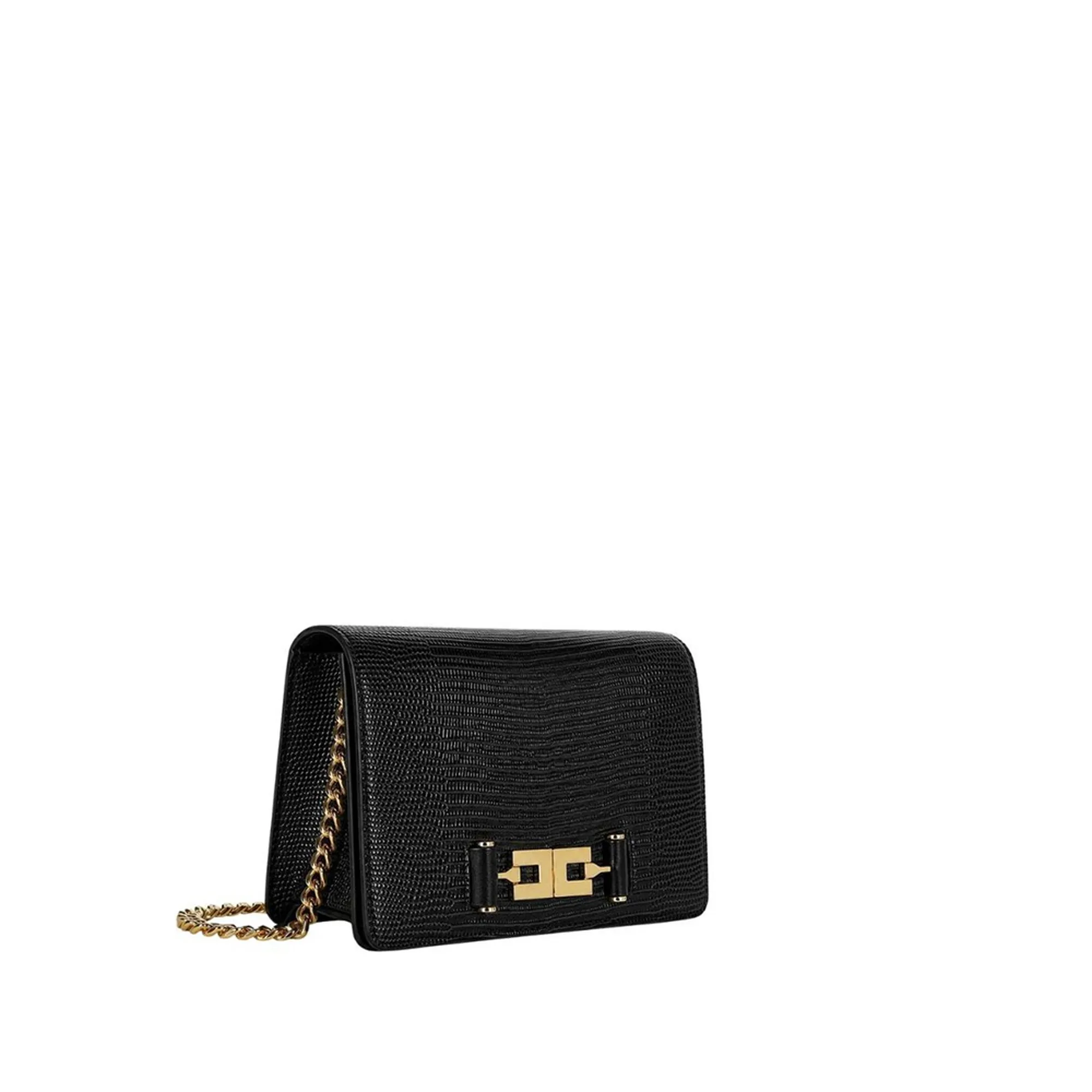 Elisabetta Franchi Borsa Tracolla Con Catena Groumette Nero Bs08A66E2 184451
