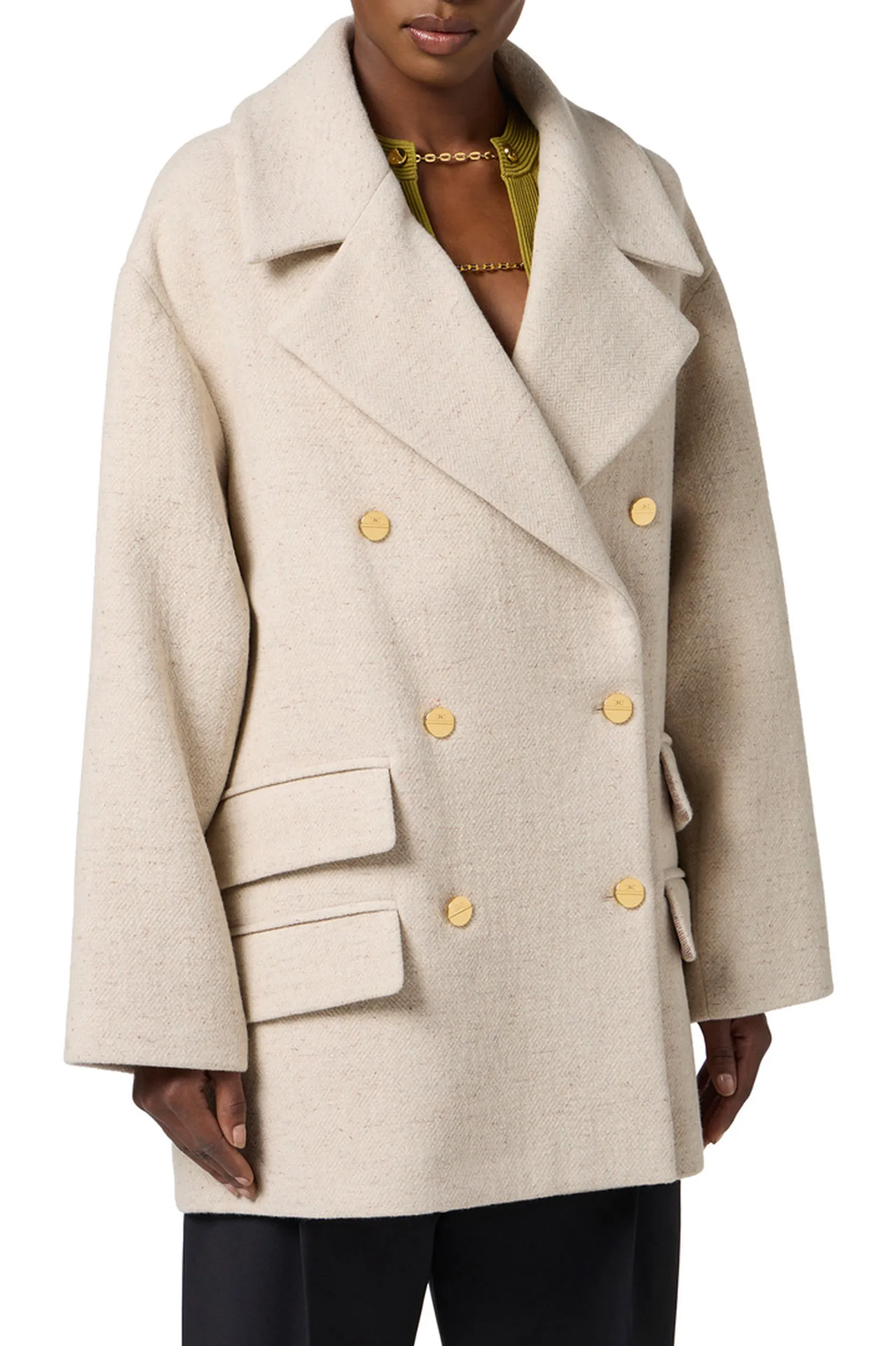 Elisabetta Franchi Caban In Panno Di Lana Cp01156E2 153695