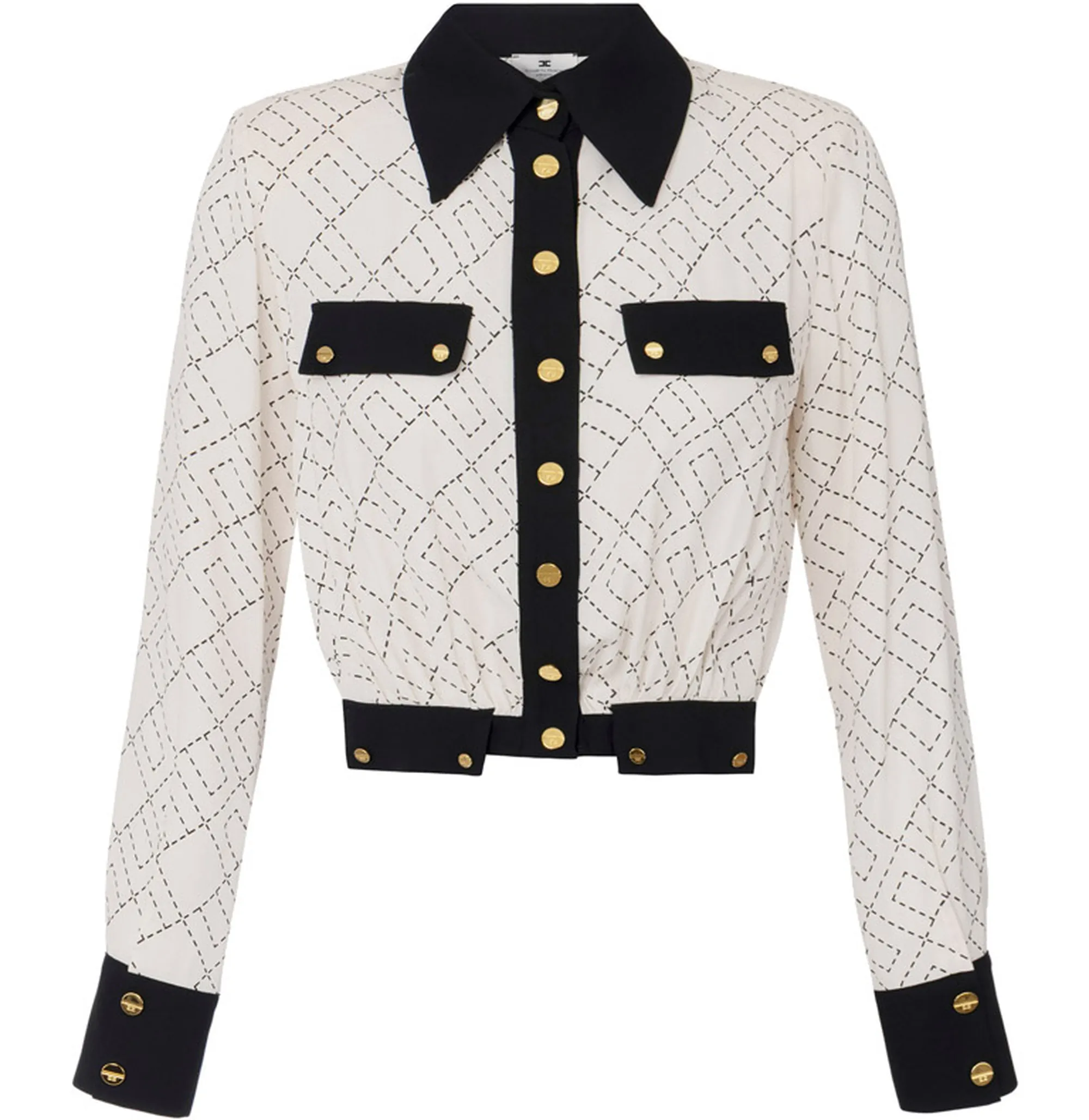 Elisabetta Franchi Camicia Bi Color In Georgette Cas0156E2 153717