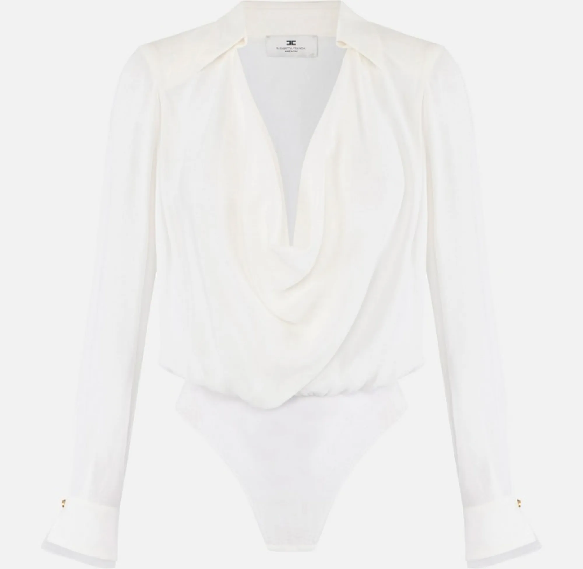 Elisabetta Franchi Camicia Body In Georgette Di Viscosa Avorio Cb00261E2 171476