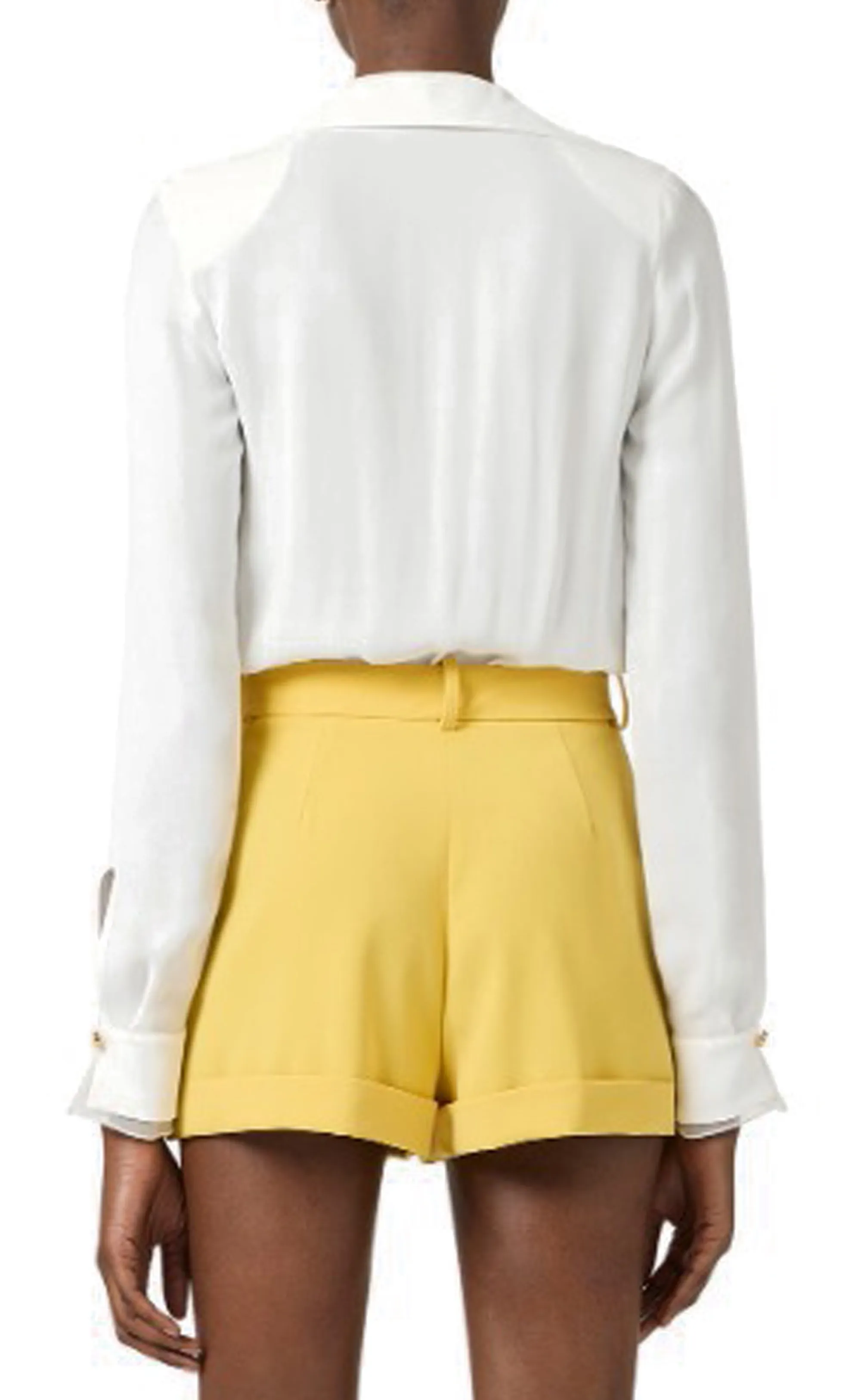 Elisabetta Franchi Camicia Body In Georgette Di Viscosa Avorio Cb00261E2 178337