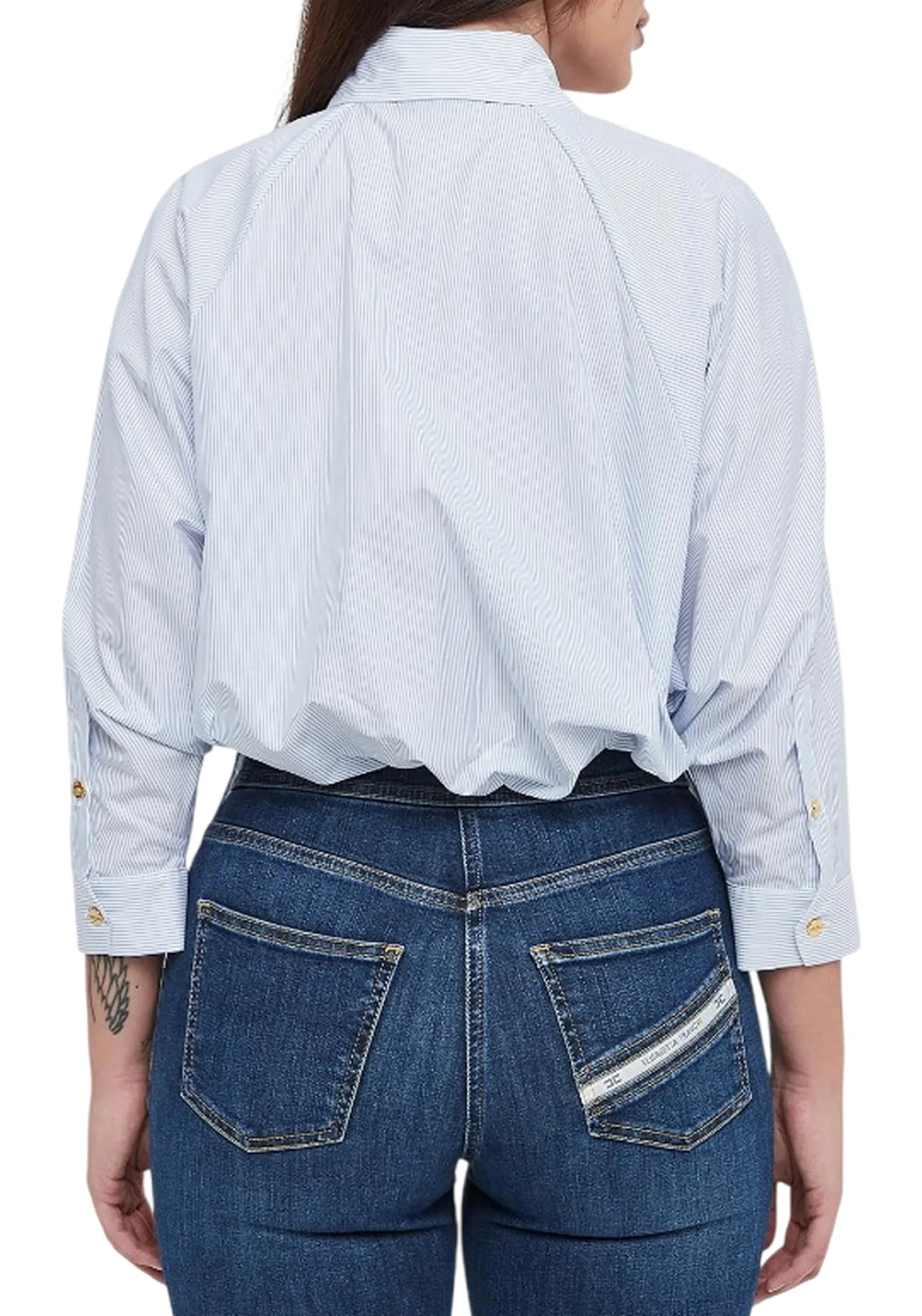 Elisabetta Franchi Camicia In Cotone Con Cravattino Oxford Oxford Ca13261E2 178389