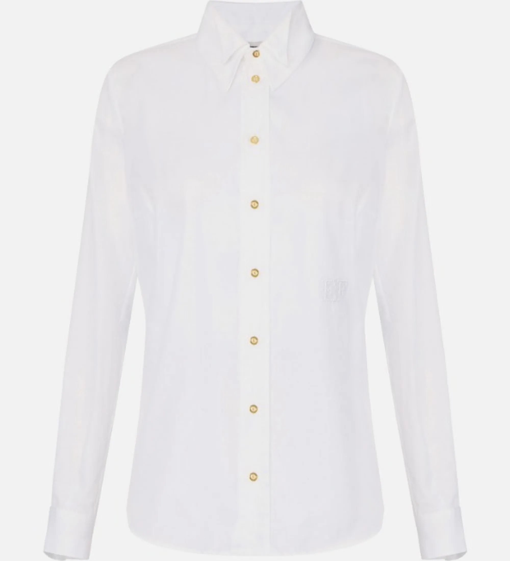 Elisabetta Franchi Camicia In Cotone Con Doppio Colletto E Ricamo Bianco Ca12561E2 171456