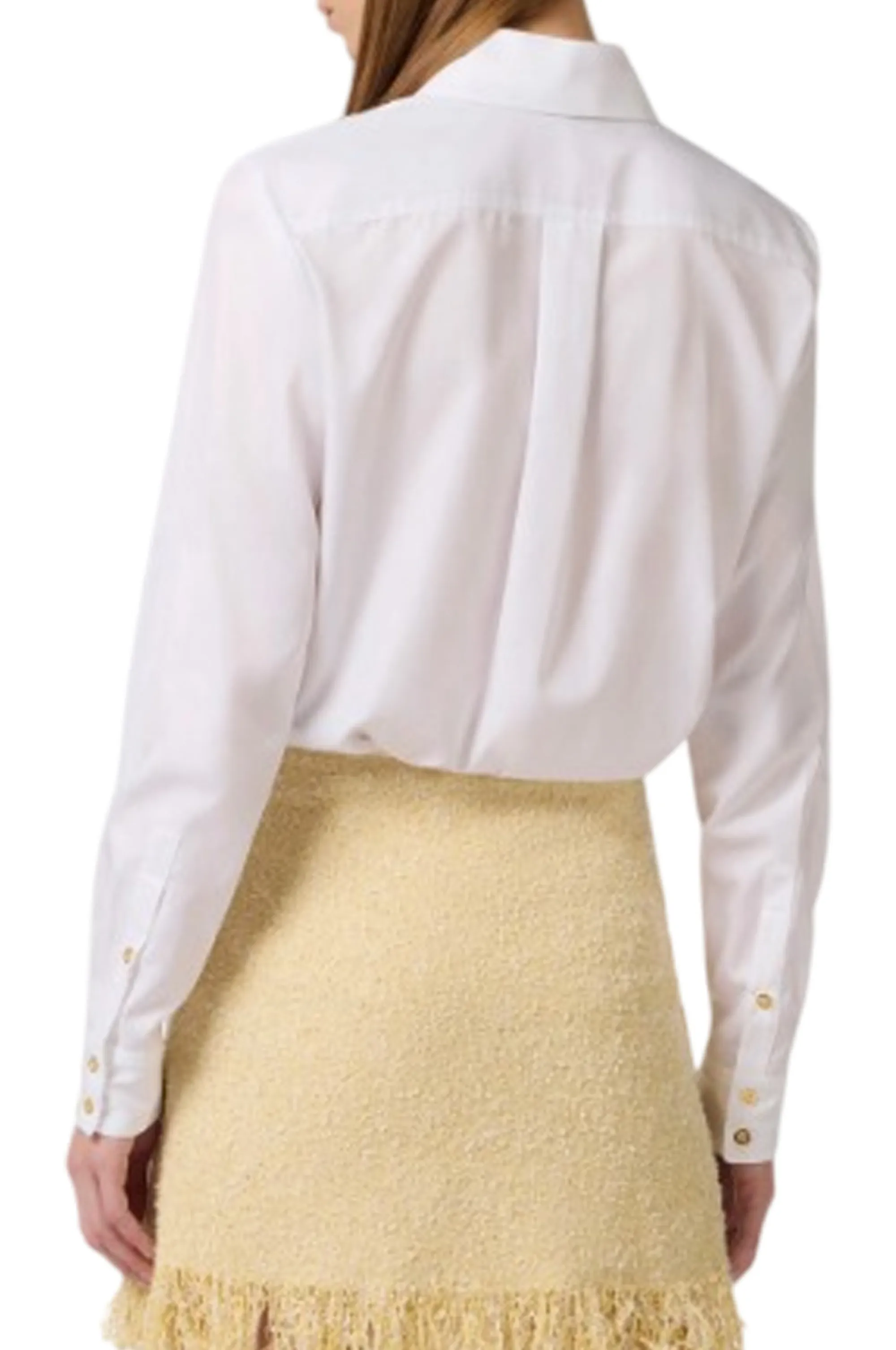 Elisabetta Franchi Camicia In Cotone Con Doppio Colletto E Ricamo Bianco Ca12561E2 178391