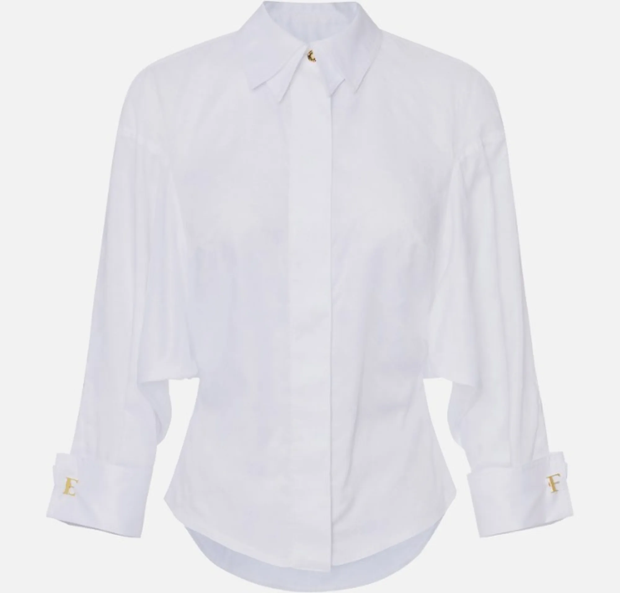 Elisabetta Franchi B'Jacquard Cotton Shirt With Cufflinks' White Ca14161E2 172203