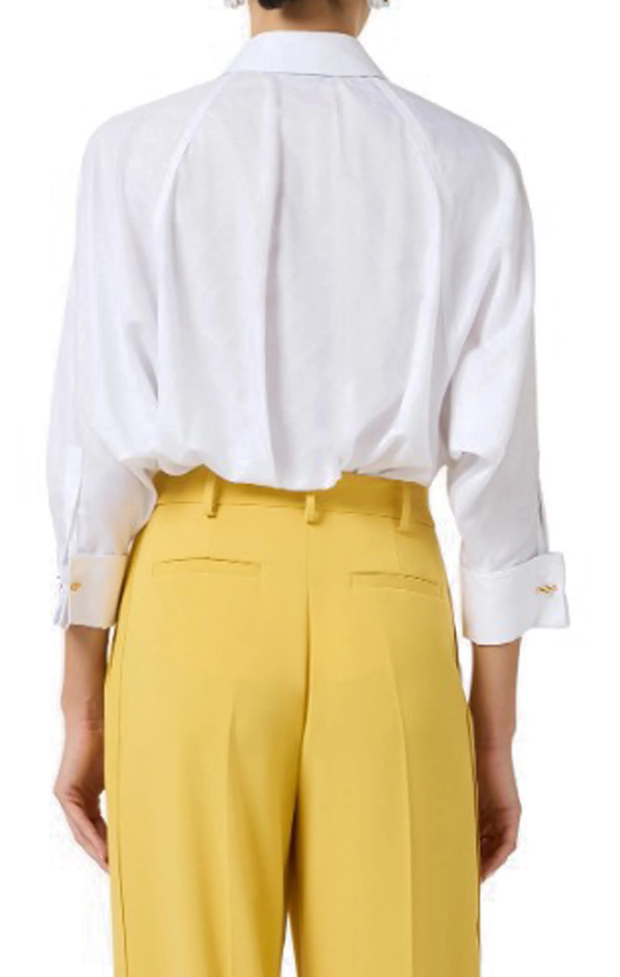 Elisabetta Franchi B'Jacquard Cotton Shirt With Cufflinks' White Ca14161E2 178374