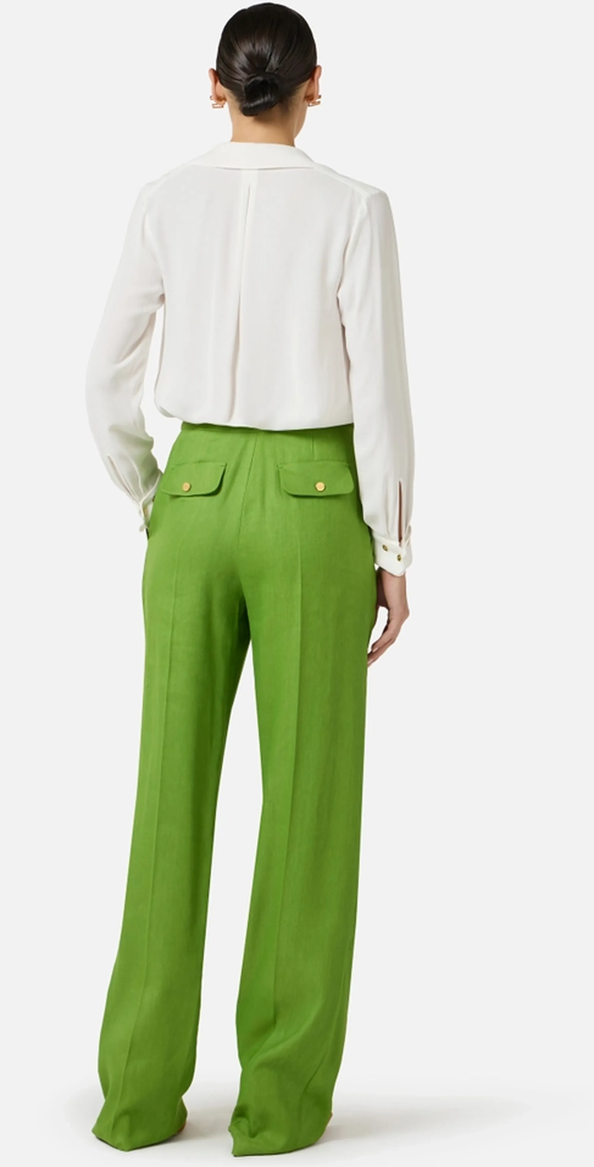 Elisabetta Franchi Camicia In Georgette Con Dettagli Gioiello Avorio Ca15962E2 177953